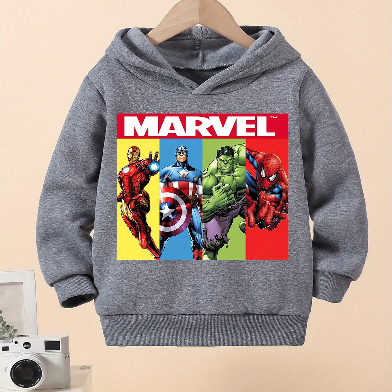 TEMU Boys Hooded Sweatshirts Officially Authorized New Autumn And Winter Clothing Sweatshirts Boys Long-sleeved Sweatshirts 3- Spiderman Iron Man