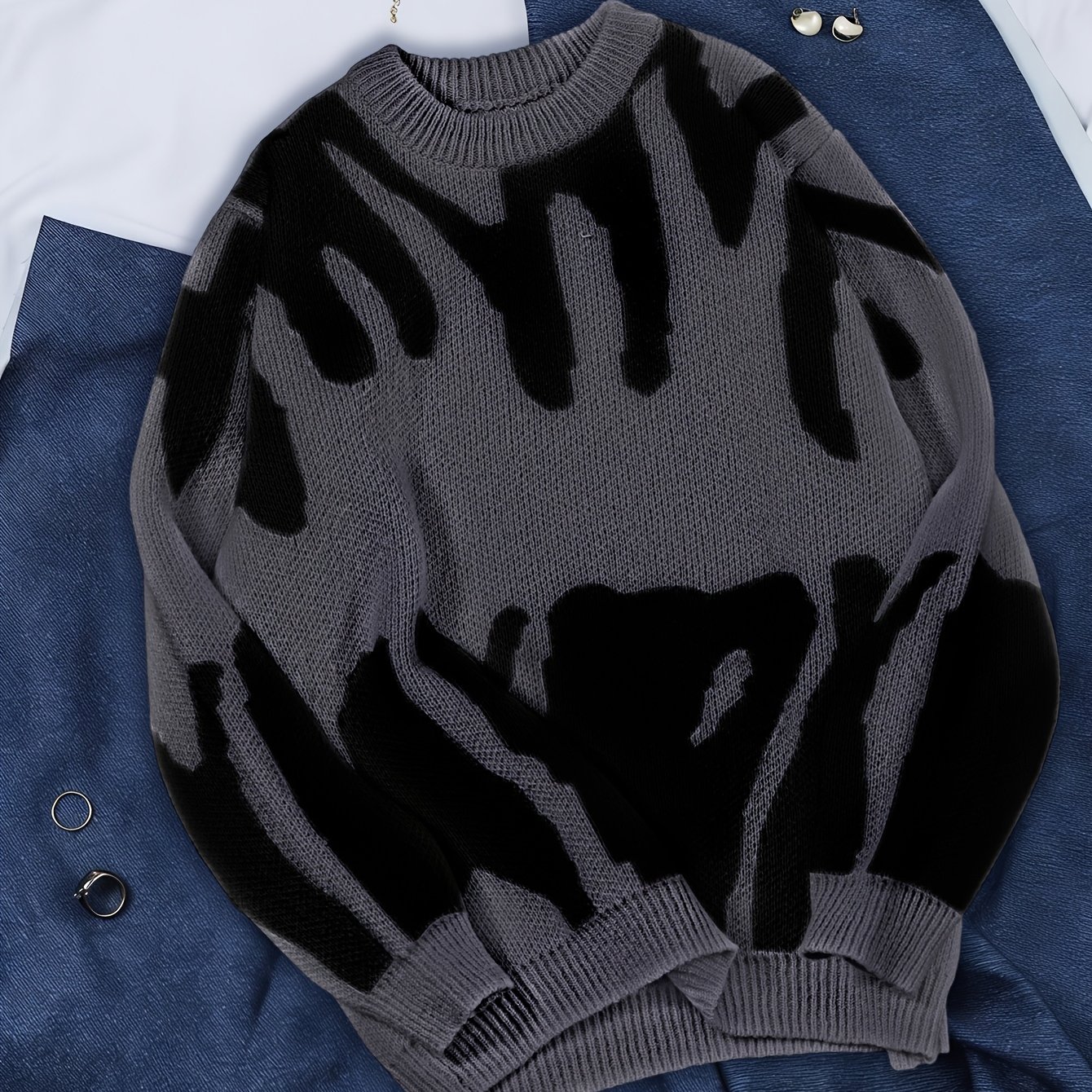 1pc Youth Easy Retro Trendy Casual Outdoor Pullover Sweater Knitwear Autumn Winter