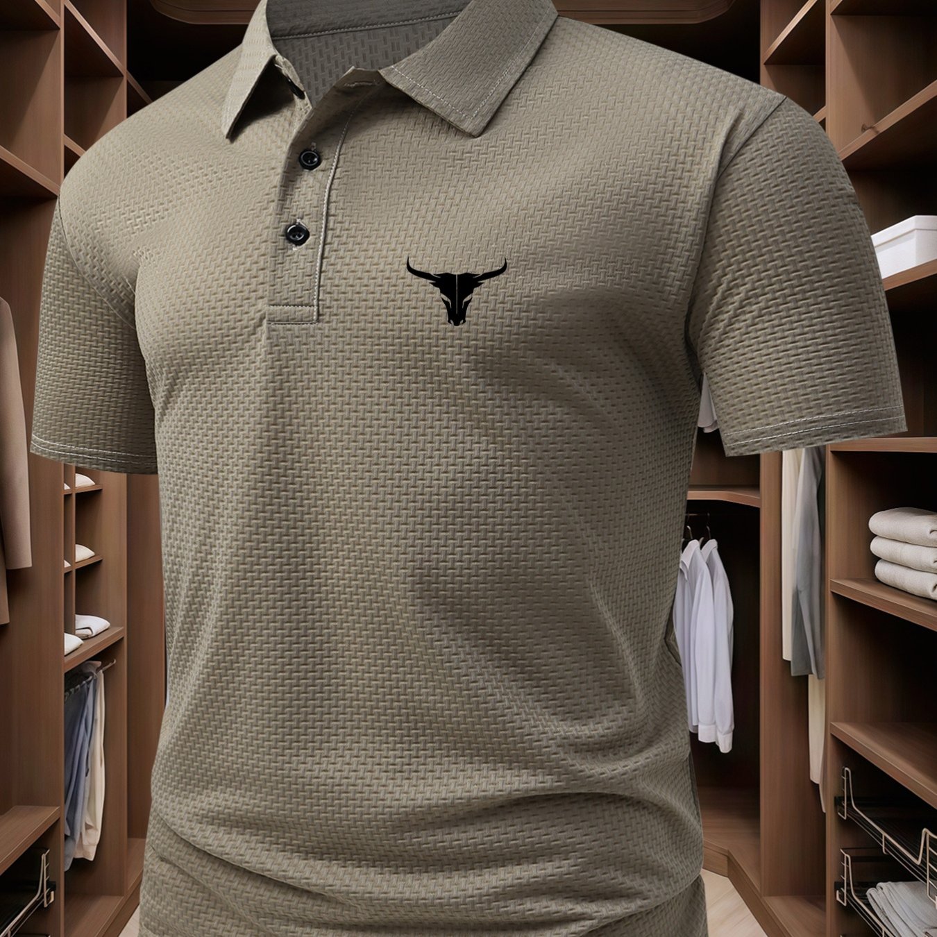 TEMU Print, Men's Short Sleeve Shirt, Formal To Casual Button- Top, Daily Shirt, Shirt, Golf T-shirt, Office Collar Design, Fine Texture Print, Golf