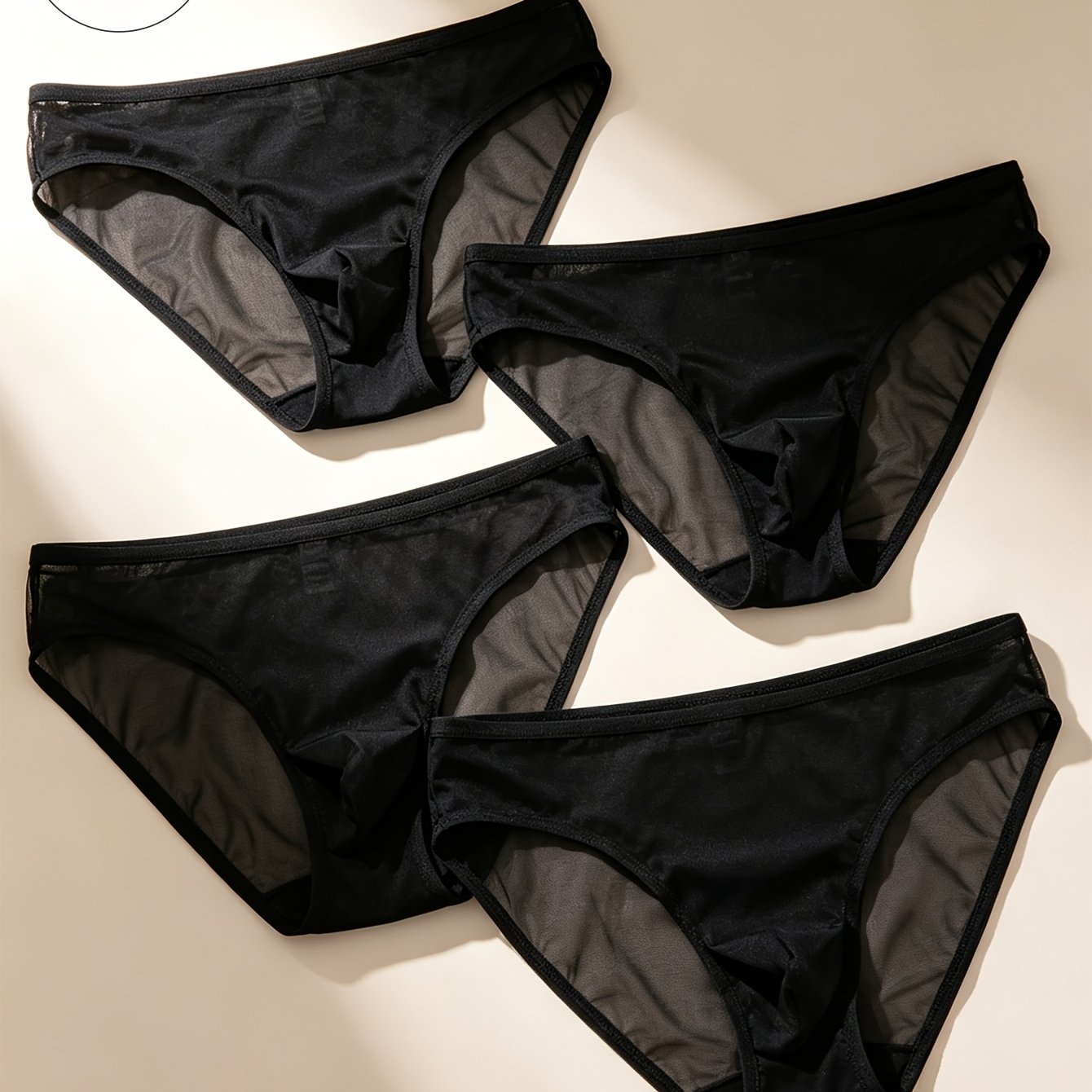 TEMU 4pcs Men's Breathable Mesh Triangle Briefs, Stretch Ultra-thin Low-rise Sexy Underwear For Dating & Daily Wear