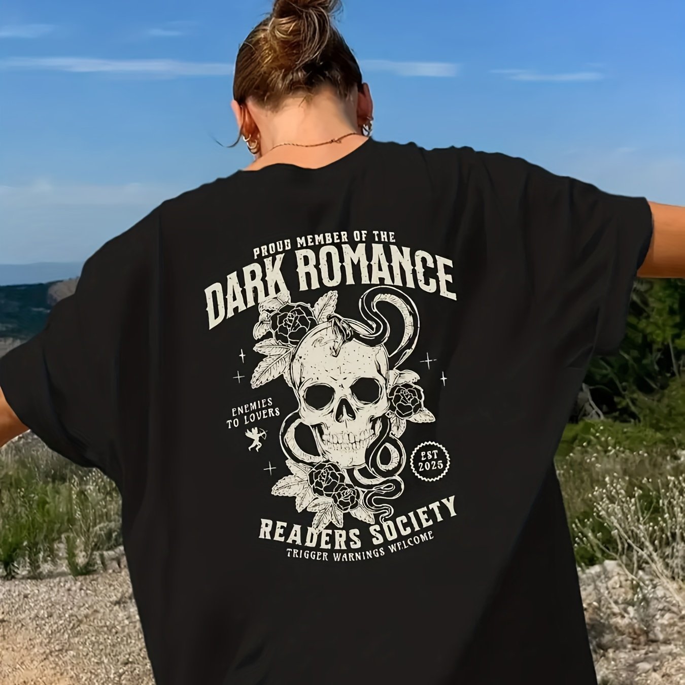 TEMU T-shirt grande taille à imprimé , haut décontracté à manches courtes et col rond pour l'été et , vêtements grande taille pour femmes