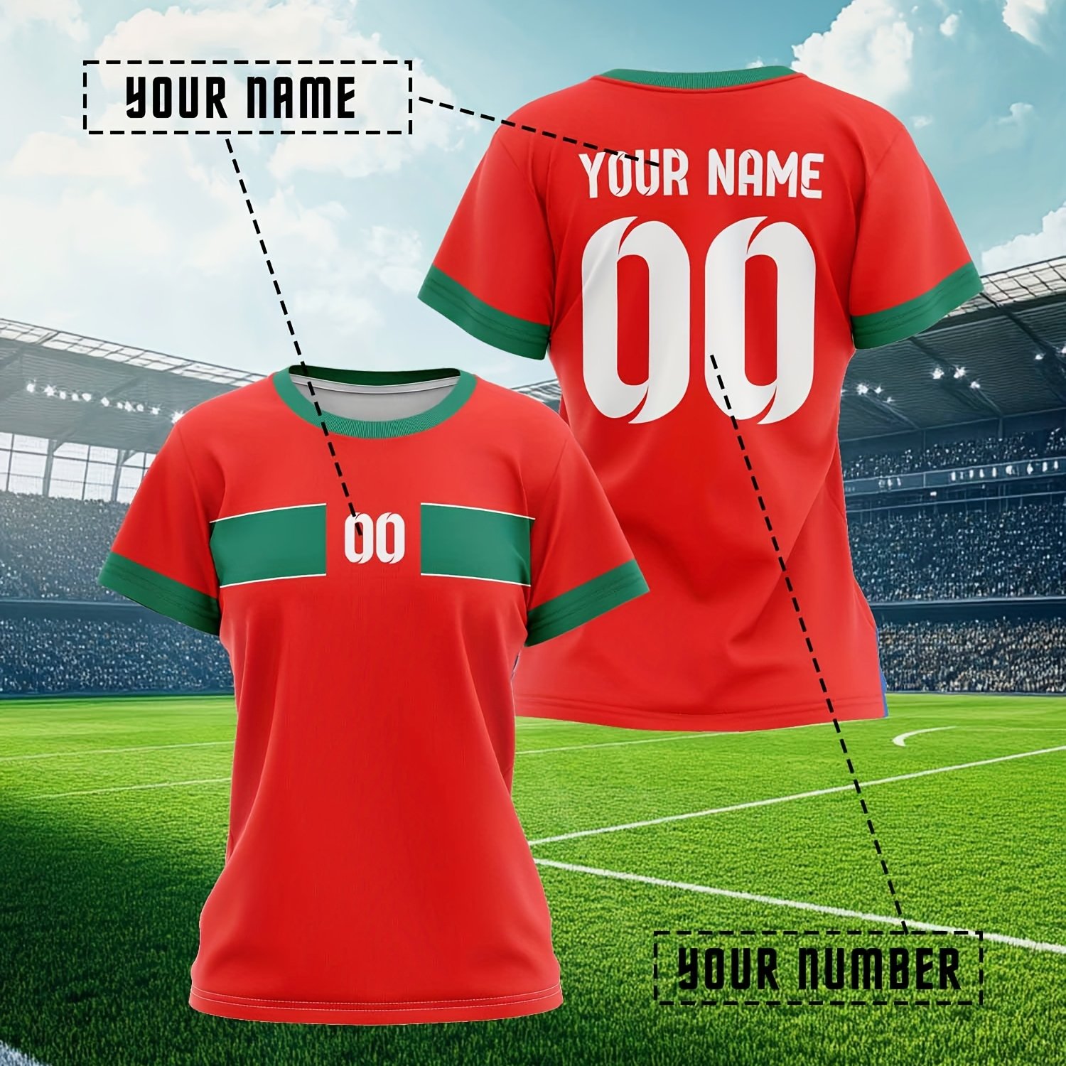 TEMU Customized Women's T-shirts With For Football, Suitable For , Sports, And Fitness; Comfortable, Breathable, Quick-drying, Perfect For Daily