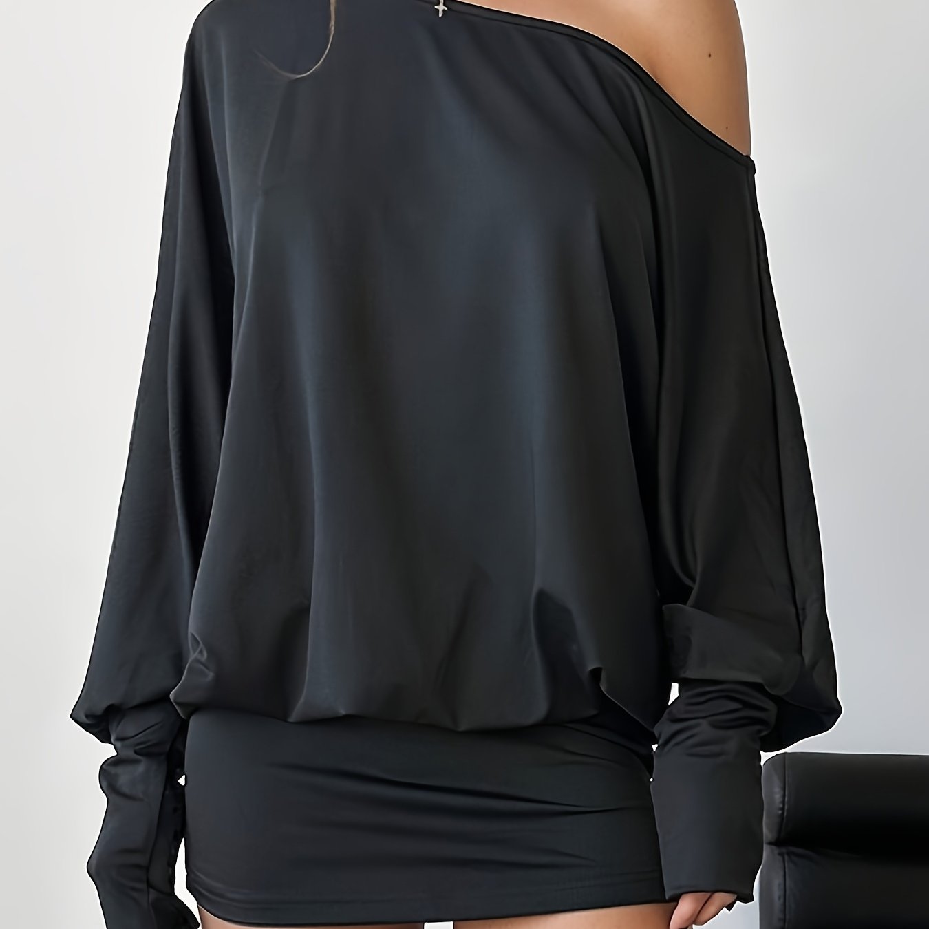 Image of Sexy Off-shoulder Long Sleeve Bodycon Mini Dress, Music Festival Street Style