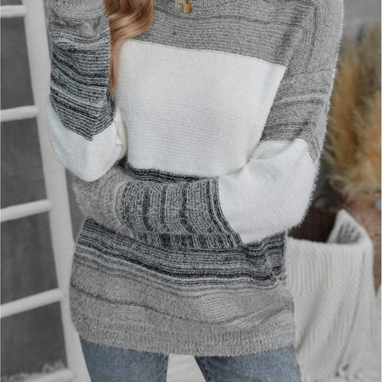 Elegant And Versatile Women's Color- Long-sleeve Sweater Pullover, Perfect For Autumn And Winter Wear