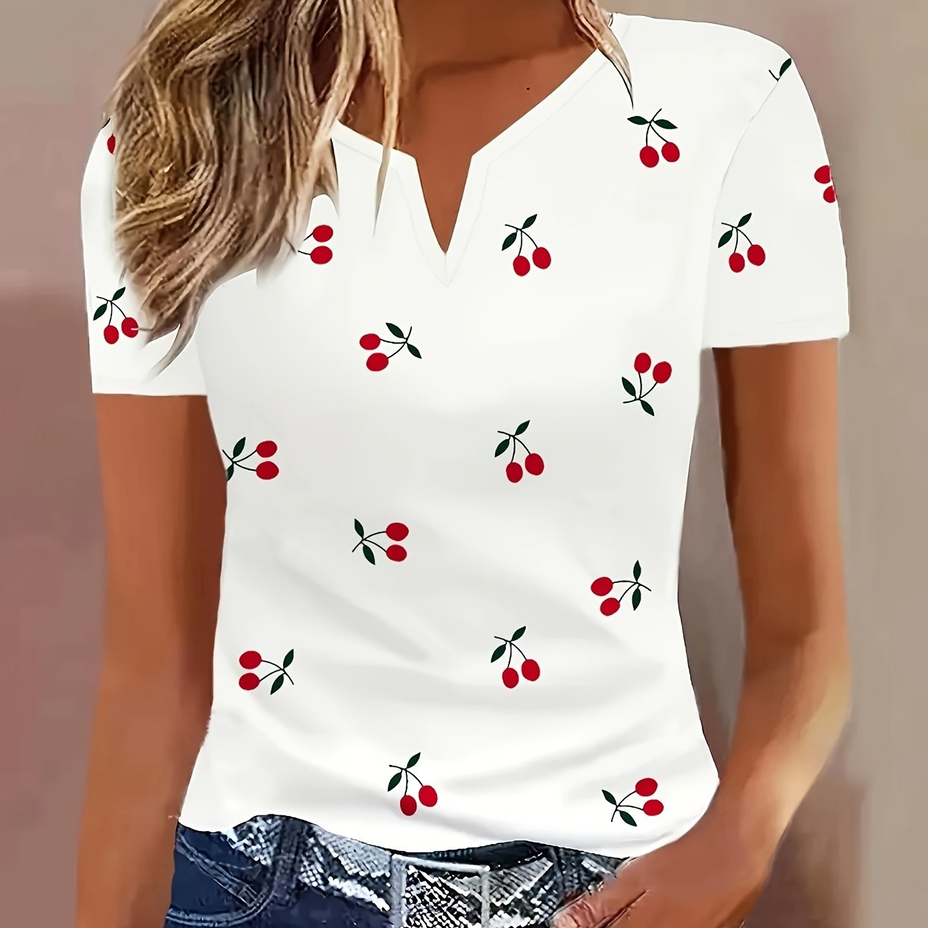 Women's Elegant Printed Short Sleeve
