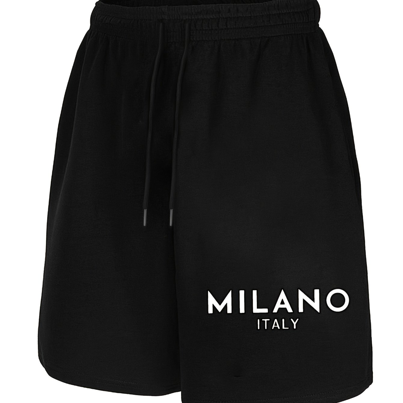 TEMU Milanoitaly Men's Casual Drawstring Shorts With Pockets Breathable And Comfortable Athletic Leisure Shorts
