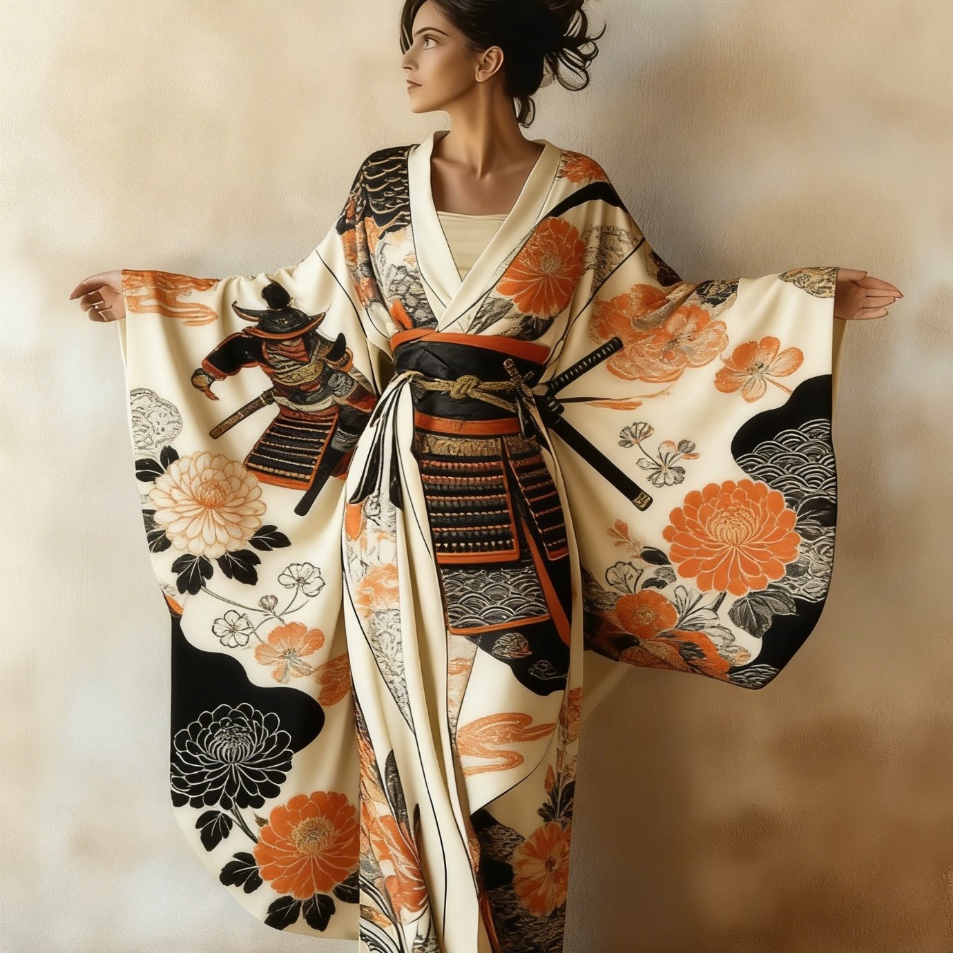 Elegant Women's Kimono-style Long Bathrobe, Bohemian Print, Wide-sleeve Design, And With A Wide Belt. Machine Washable, Perfect For Casual Wear, Beach Vacations, Home Relaxation, And Travel