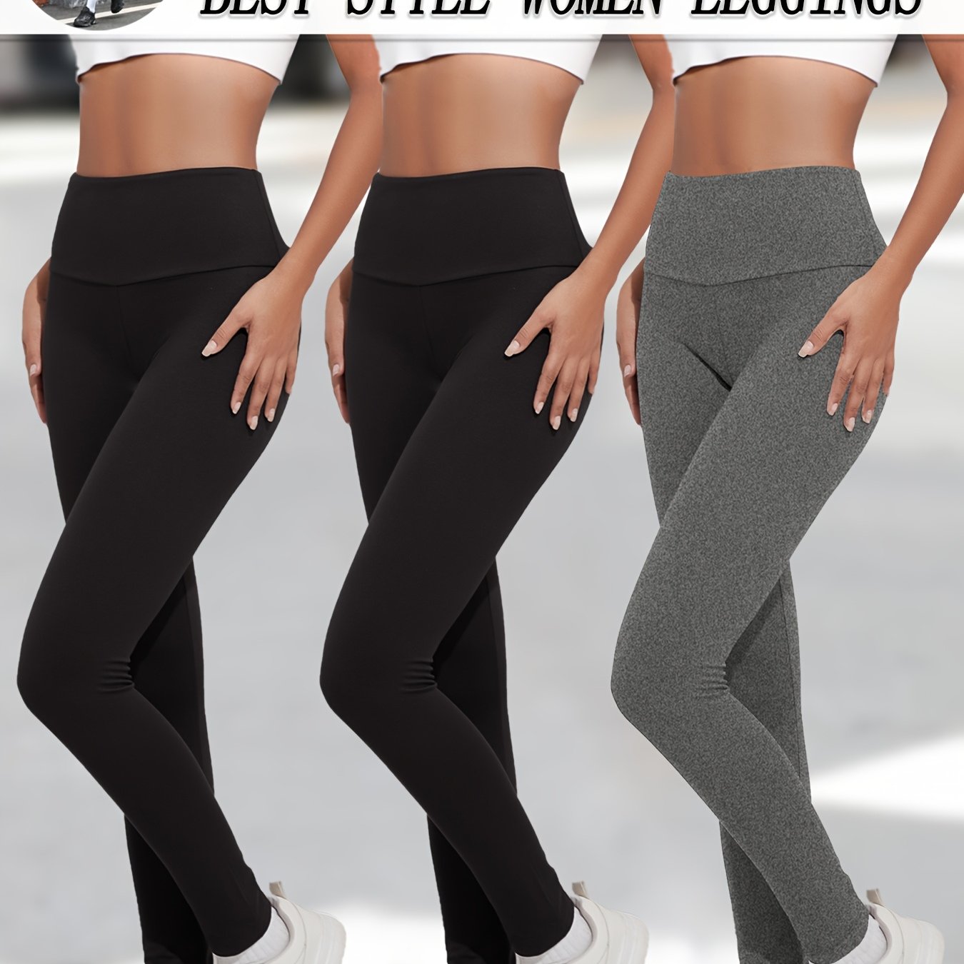 3-pack Super Soft Leggings For Women, High-waisted Tummy Control Non-see-through Workout Yoga Running Pants
