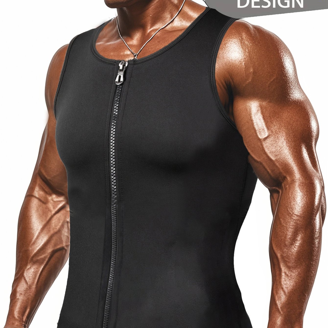 E-shop Neopren Body Shaper Weste für Herren - Schweißfördernder Gummi Taillentrainer - Saunaanzug Bauchstraffer Weste - Herbst Winter Warme Weste mit