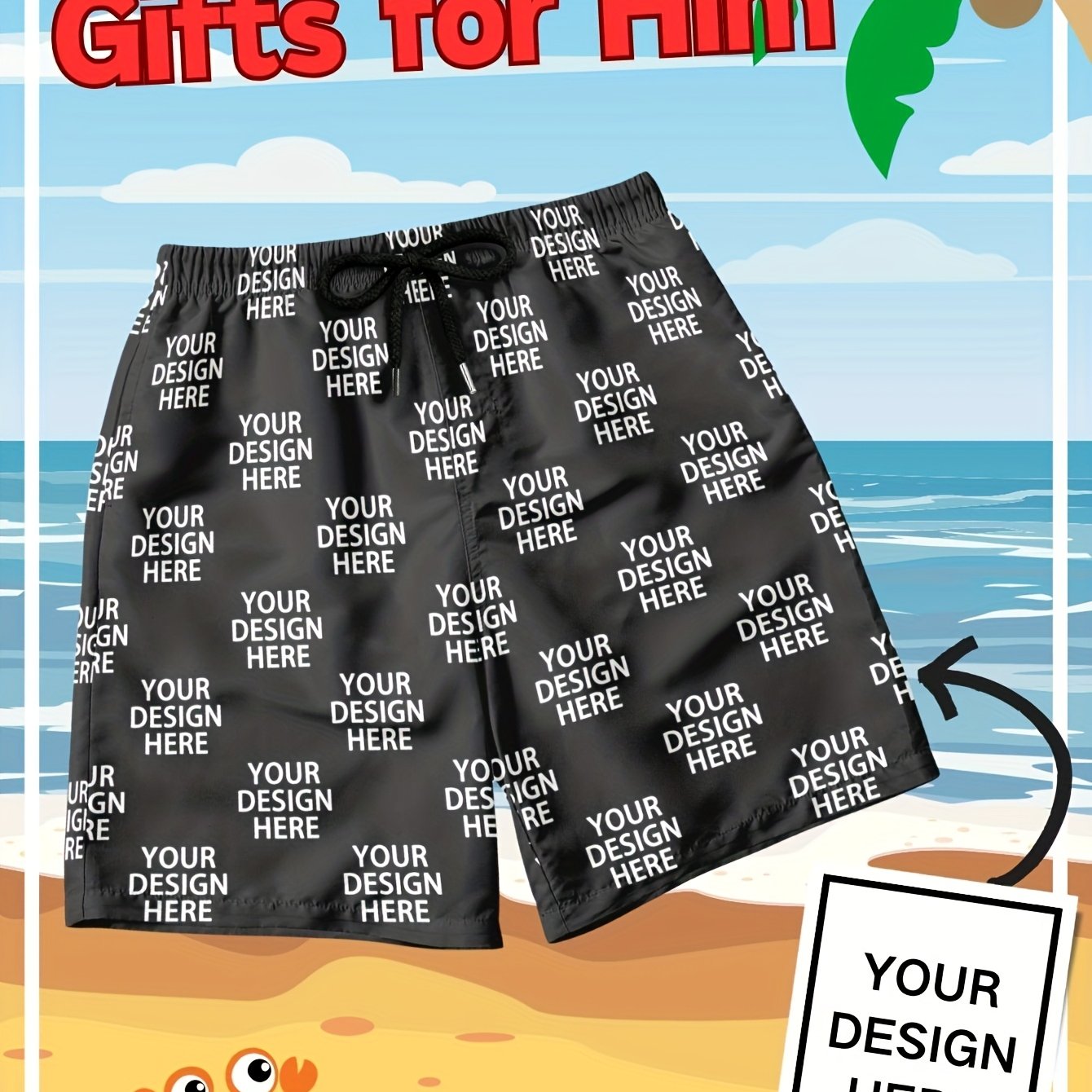 TEMU Costumi da Bagno Personalizzabili - Design con Foto , Pantaloncini in Poliestere Viola con Cintura Regolabile, Regalo per Lui, Idea Divertente