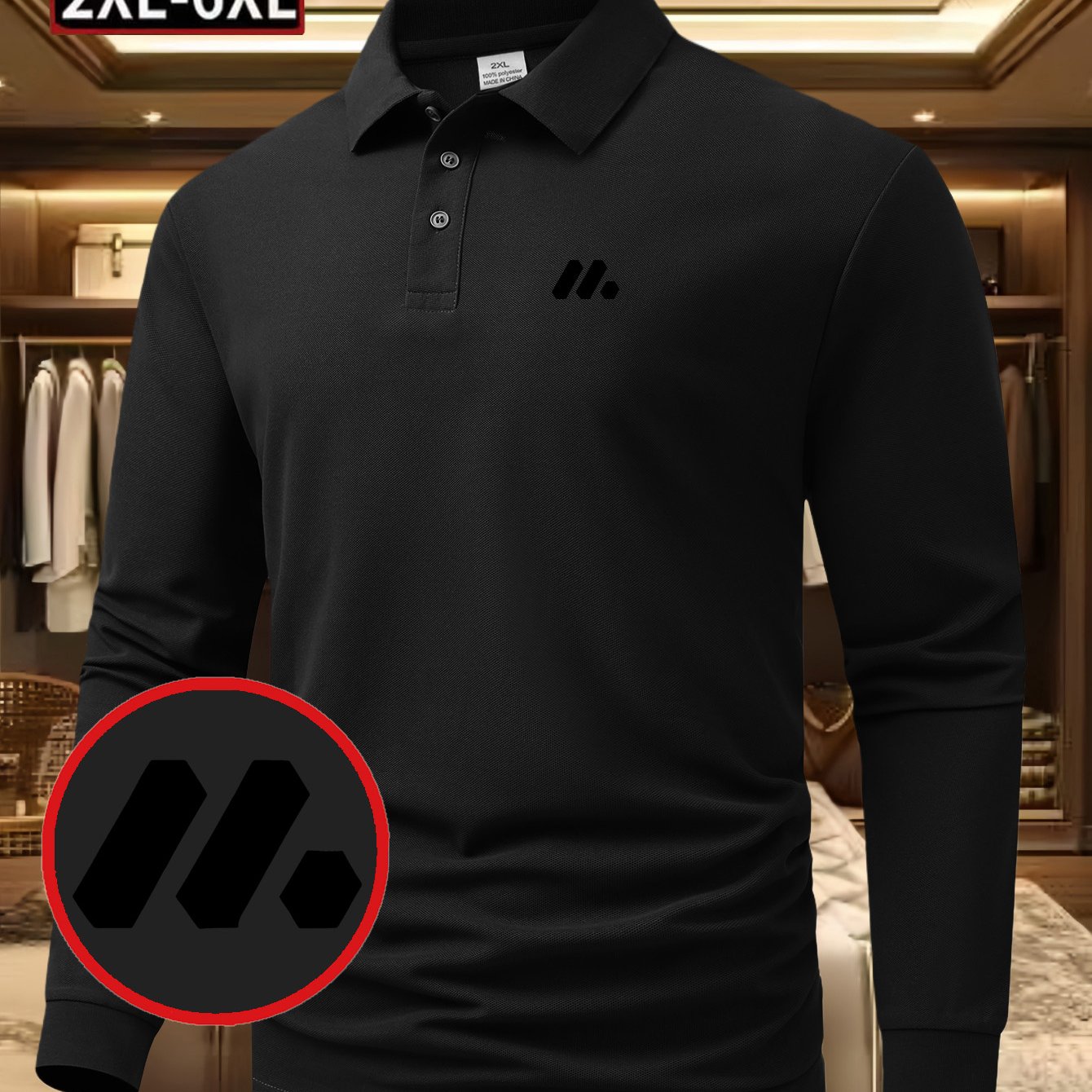 TEMU Plus-size Men's Outdoor Golf And Equestrian Casual Long-sleeve Shirt, Mature Men's Business Casual, Breathable And Comfortable, Suitable For