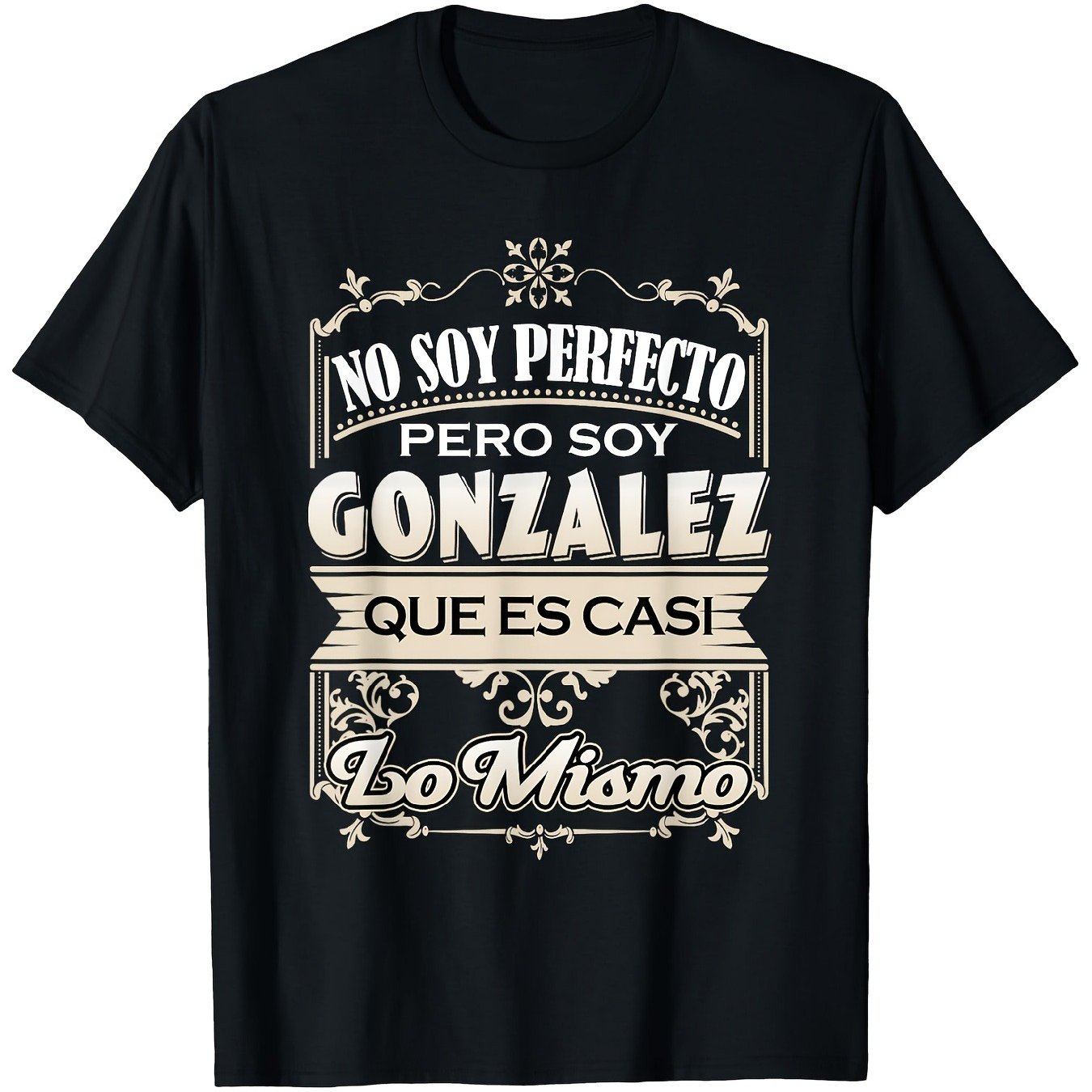 TEMU Camiseta Gráfica para Hombres " Pero Soy " - Diseño de con Apellido Español, con Estampado , Corte Regular, Manga Corta, Casual, Lavable a