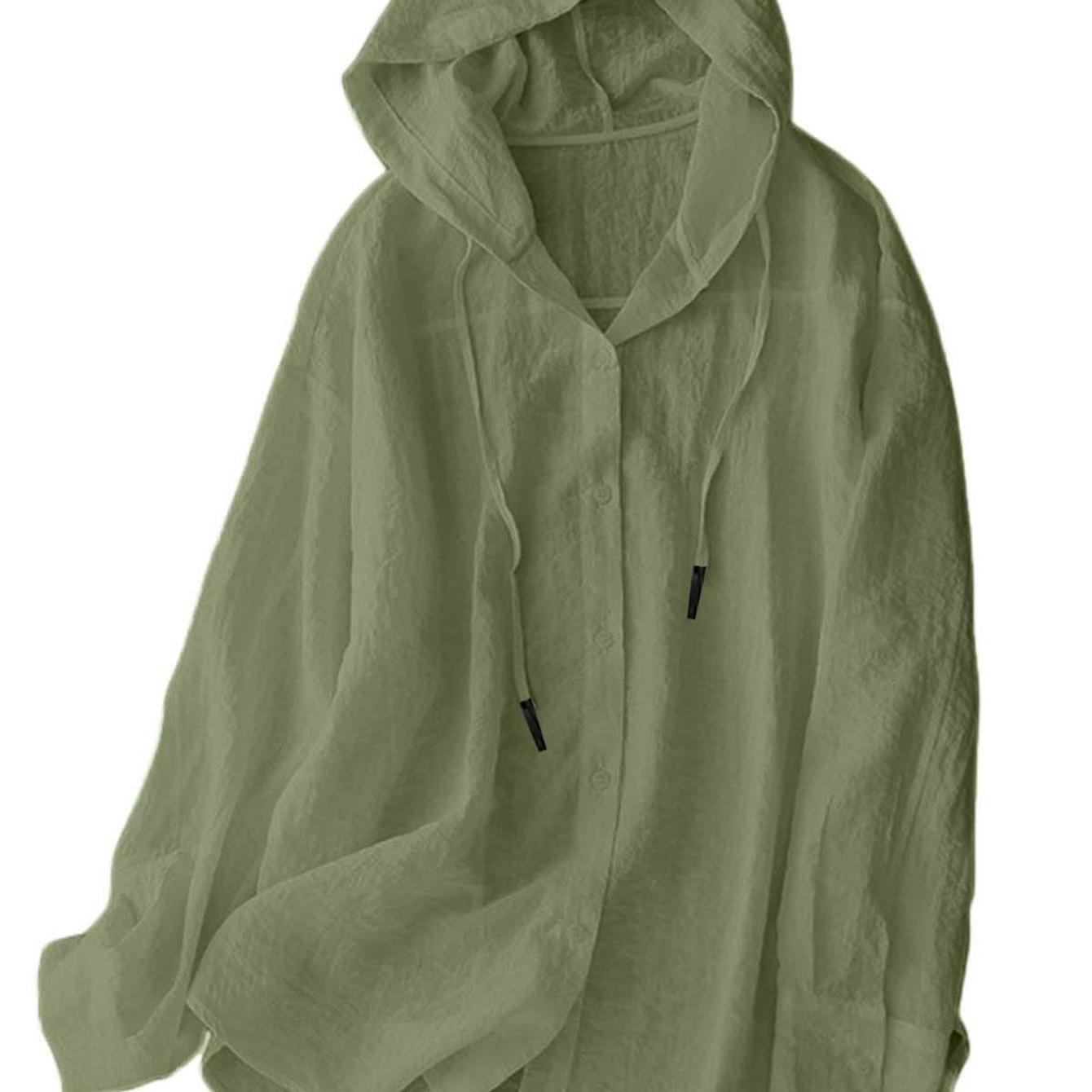 Women's Lightweight Hoodie, Long Sleeve Open Front Sun Shirt, Cardigan For Outdoor Beach