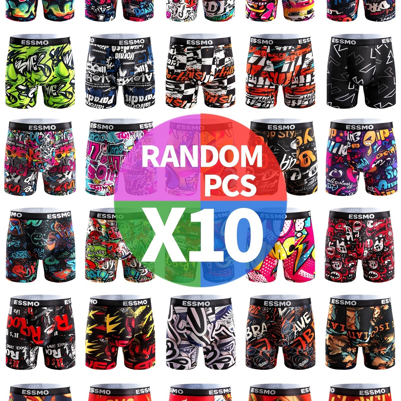 10pcs Random Color Youth Long Boxer Briefs