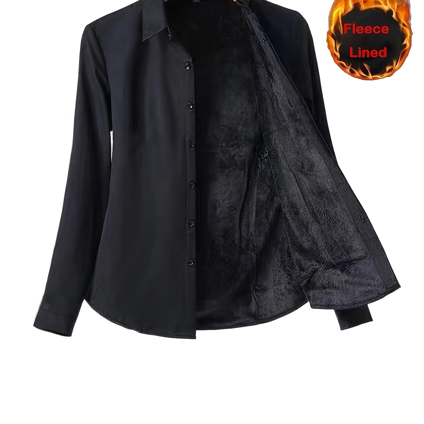 E-shop Herbst/Winter – Gefüttertes schwarzes professionelles formelles Damenhemd, schickes elegantes langärmeliges Arbeits-Top im koreanischen Stil für