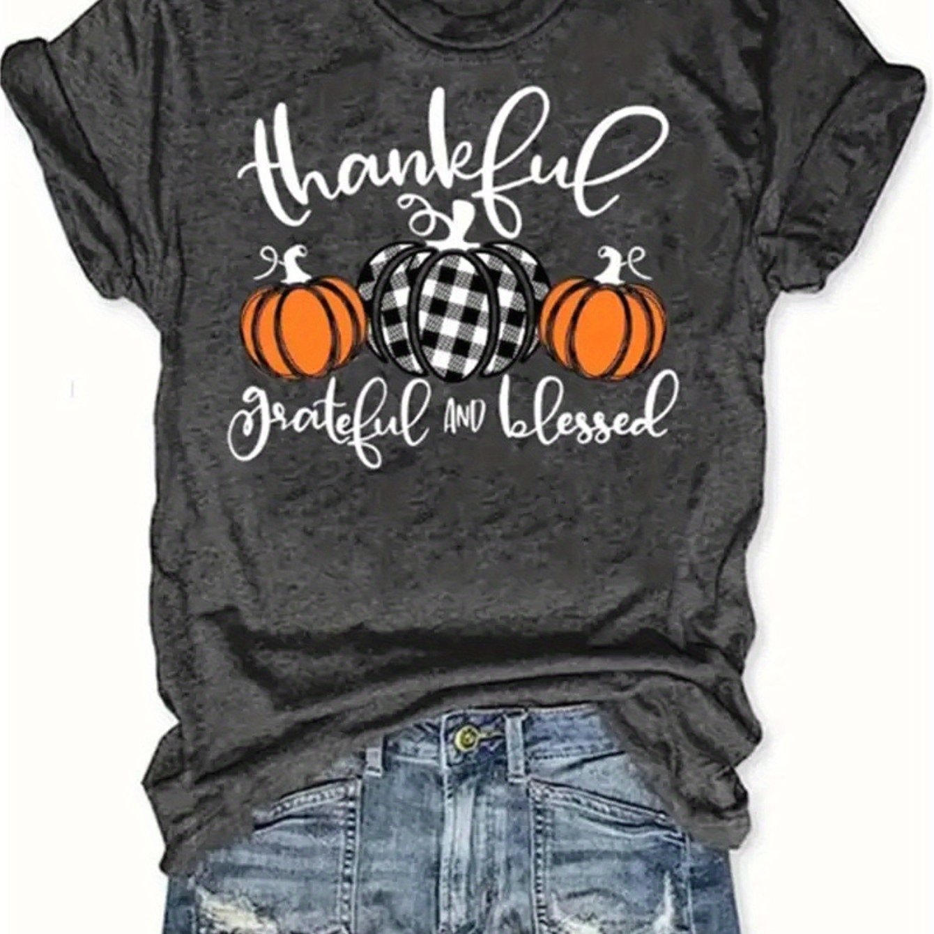 TEMU Crew Neck T-shirt - Fashionable Womens Graphic Letter Print T-shirt - Casual Short Sleeve Crew Neck Top - Lightweight & Breathable For Wardrobe
