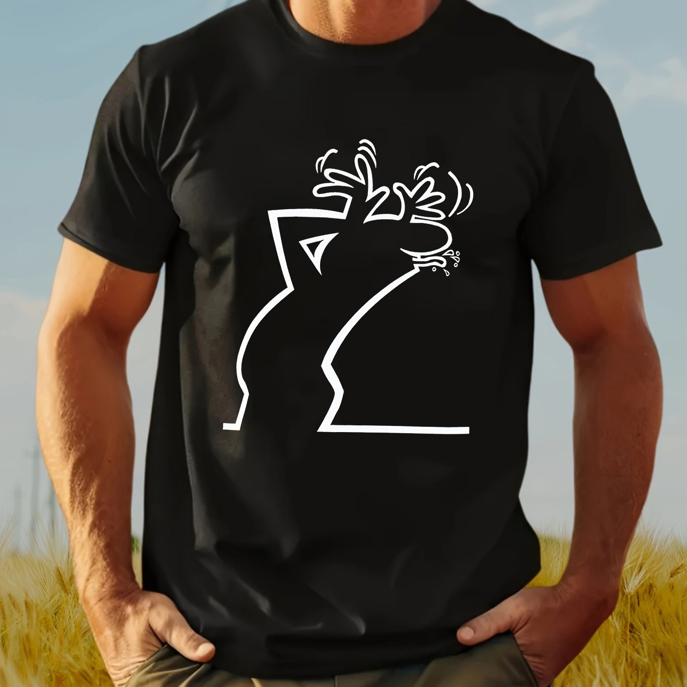 Image of Casual Short-sleeve Round-neck Tops For Men In Summer