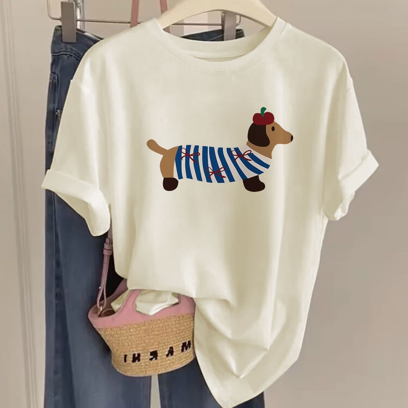 Graphic Print T-shirt, Short Sleeve Crew Neck Casual Top For Summer And Spring, Women's Clothing
