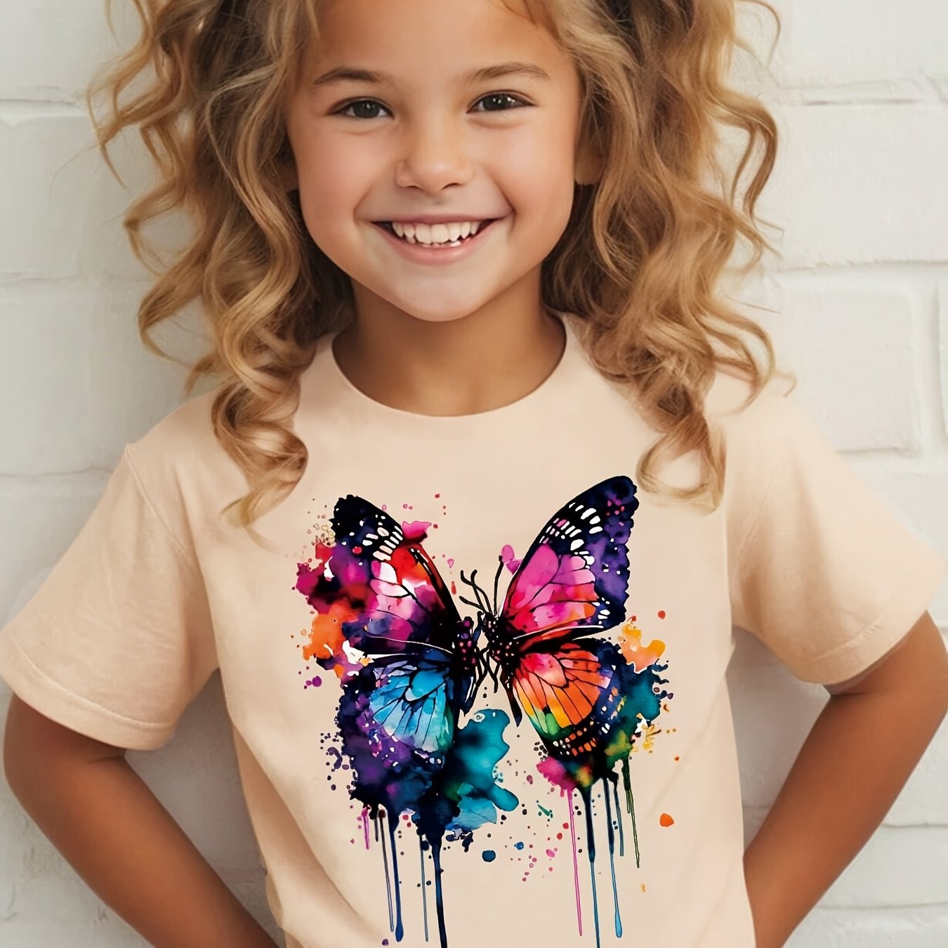 Image of Summer Fashion Girls' Short Sleeve T-shirt Multicolor Cartoon Pattern Top Nydx5929