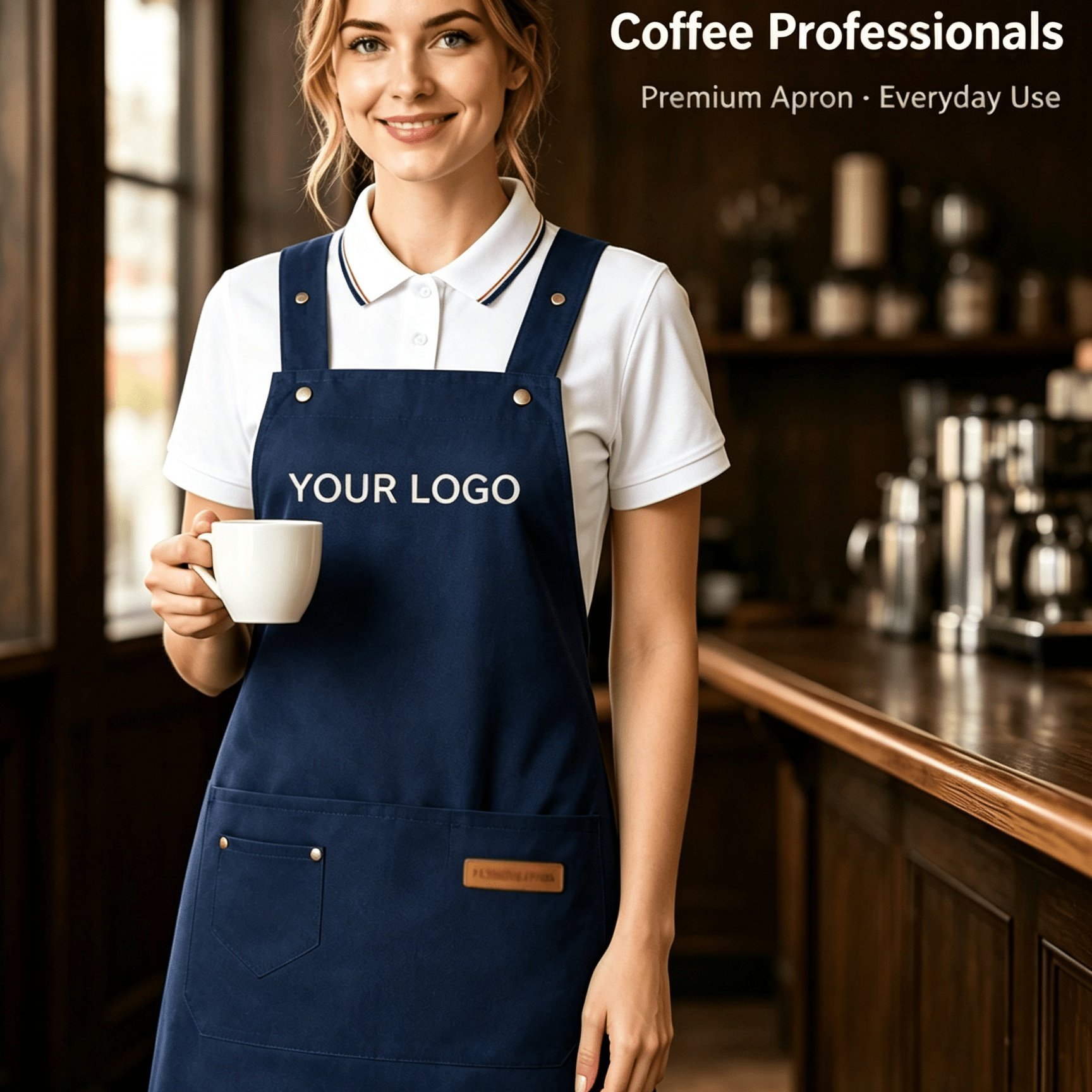 TEMU [personalized Customization] Fashionable Commute Work Practical Apron Customization, Personalized Logo Pattern Customization By Sending Pictures