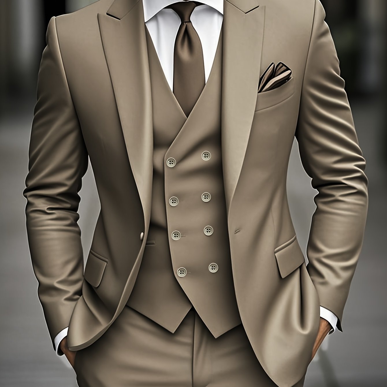 TEMU Costume léger 3 pièces pour homme, coupe slim, style décontracté de boutique, pour mariage, bal, veste + gilet + pantalon, essentiels pour la du