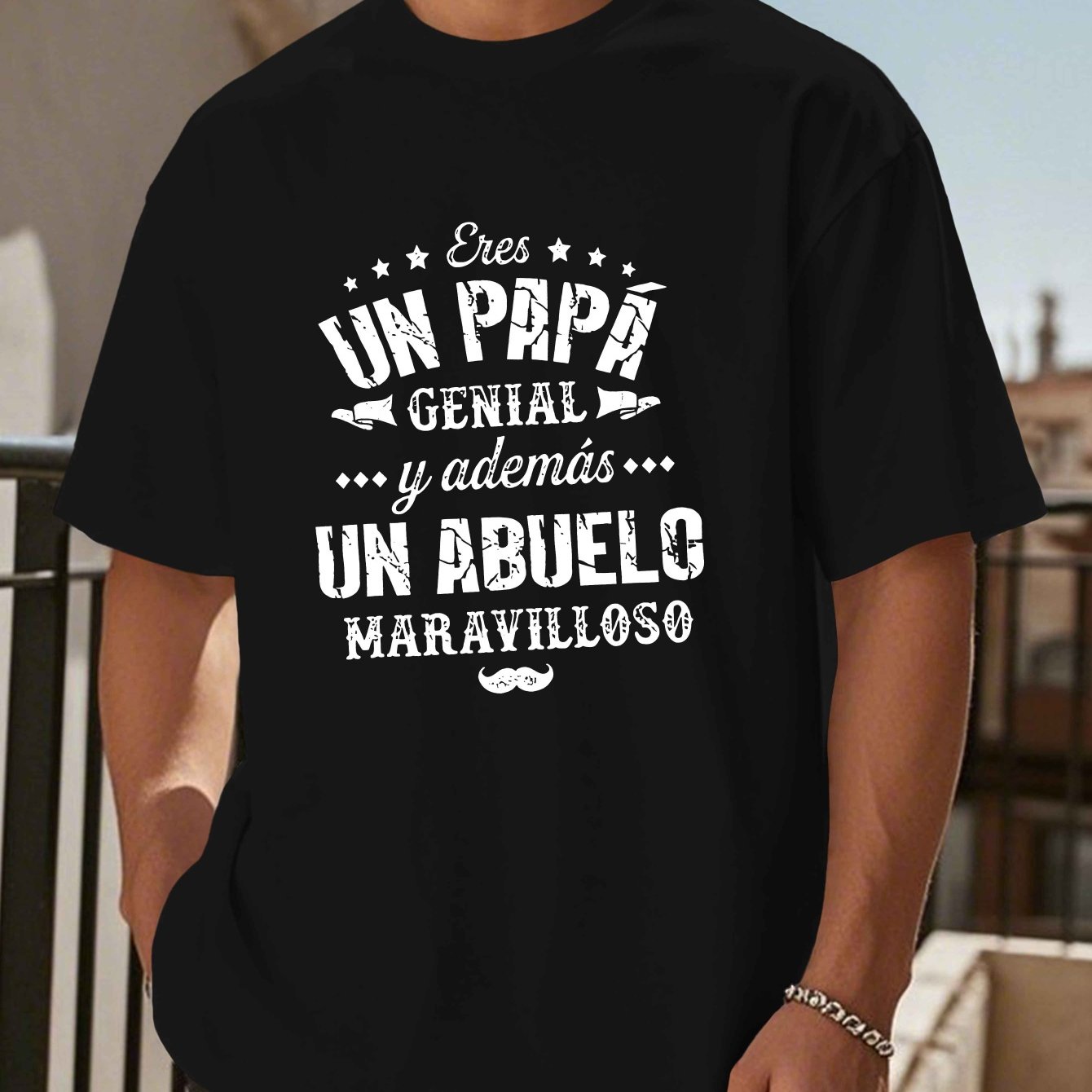 TEMU camiseta de manga corta para hombre con estampado de grandes y españoles