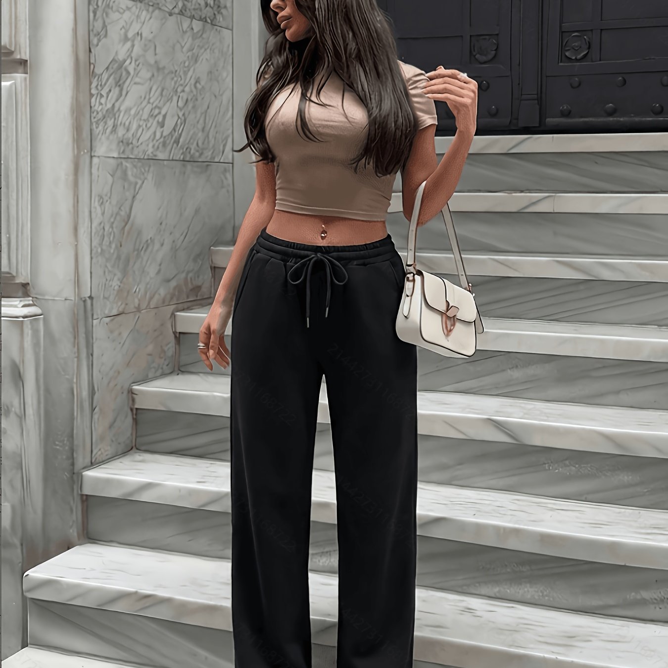 TEMU New Latin American Autumn Winter Women' Color Plain Loose Casual Trousers