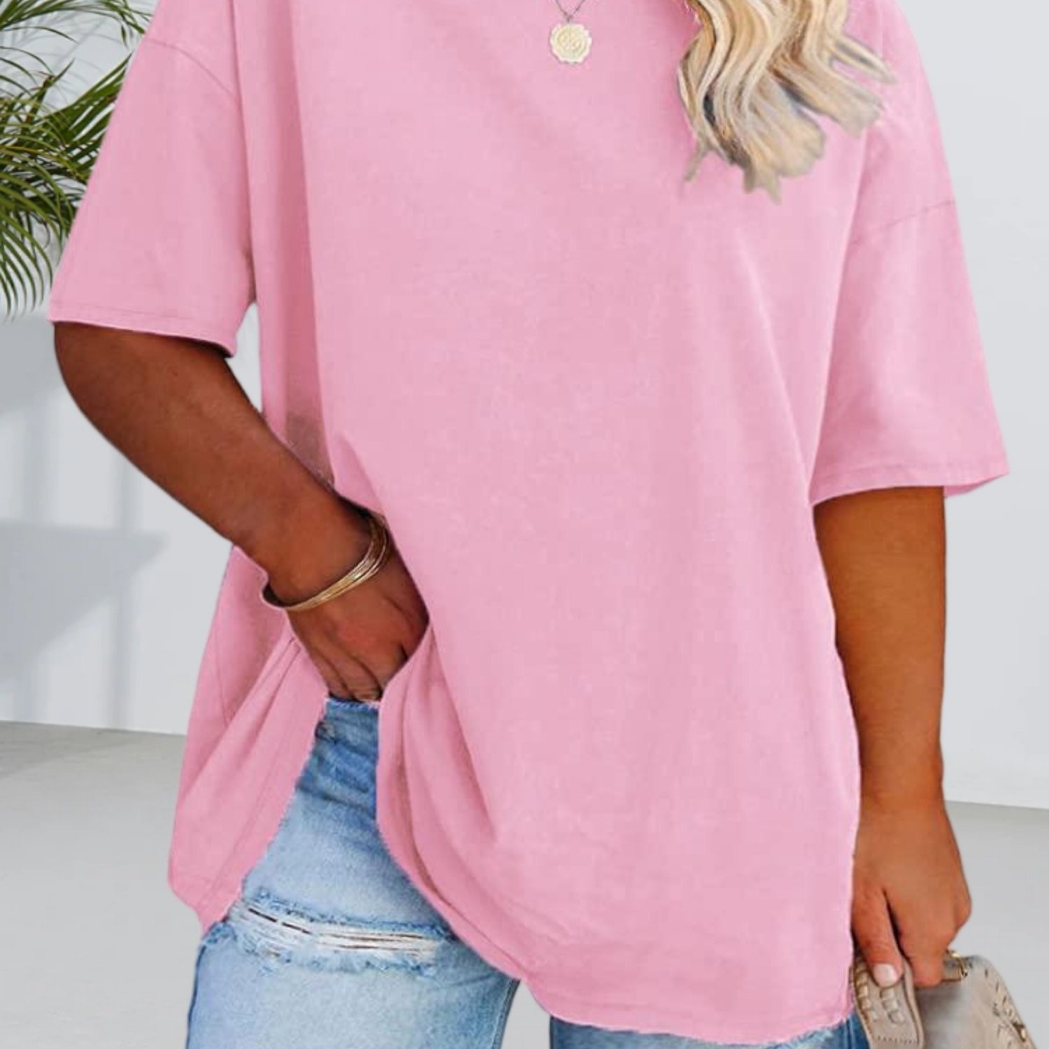 Plus Size - Plus Size - Women's Plus Size T Shirts Oversized Tees Summer Half Sleeve Crew Neck Tunic Tops