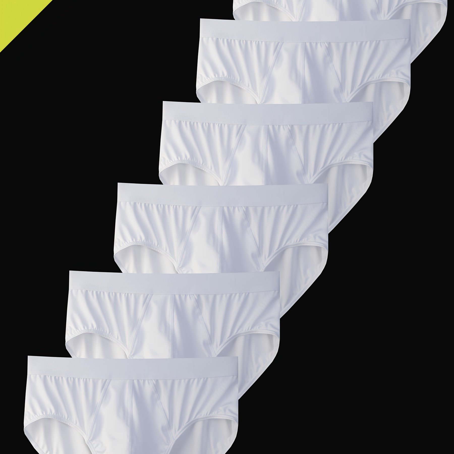 TEMU 6pcs Men' Triangle Briefs - Comfortable, Breathable, High-elastic Polyester Underwear For Everyday & Casual Wear