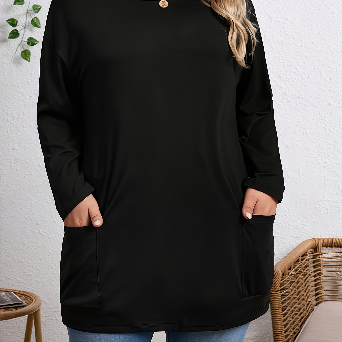 Image of Plus Size, Women' Color Long Sleeve Top