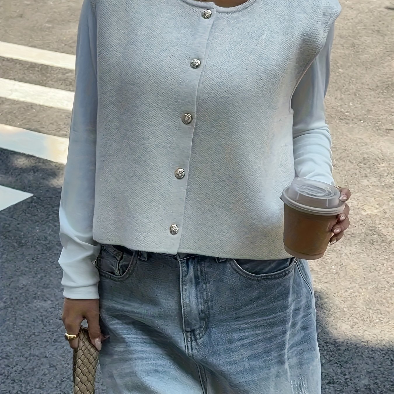Women's Cardigan Vest Elegant Casual Button-up Top