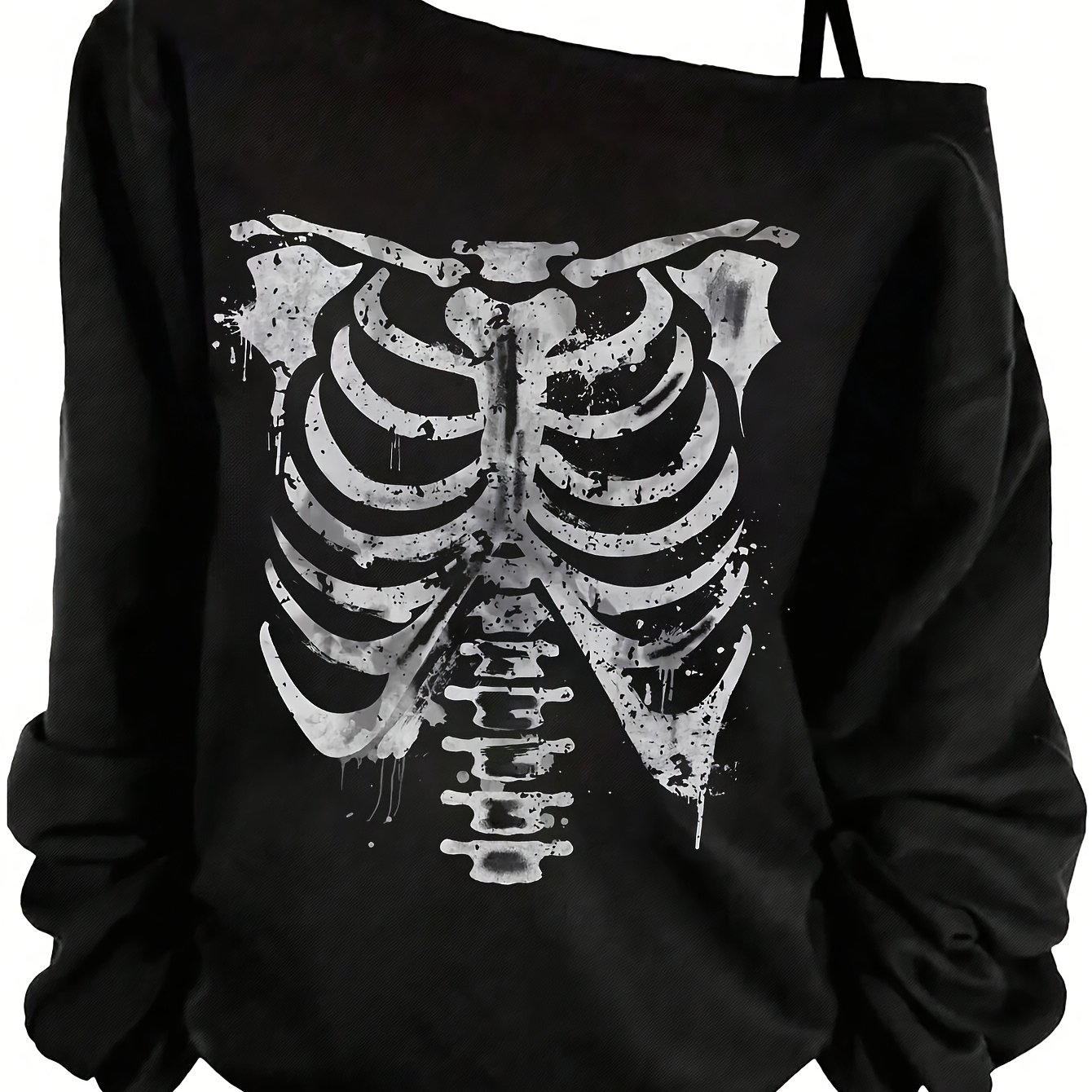 TEMU European And Sports Versatile Printed Off-shoulder Long Sleeves