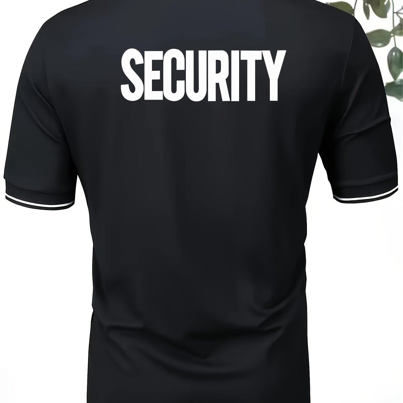 TEMU Jersey de golf imprimé sécurité pour hommes - Respirant, coupe régulière avec col en V et manches courtes, col Henley élégant pour les activités
