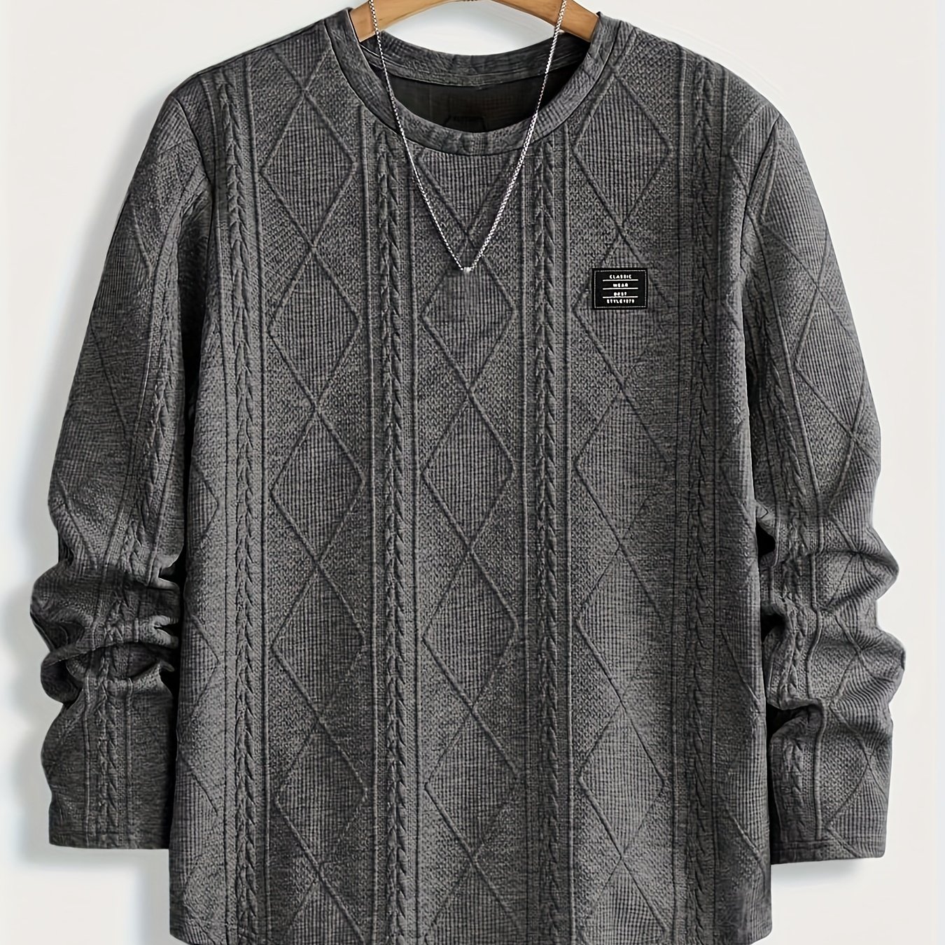 [villa Le Water Obm] Men's Athletic Casual Round Neck Long Sleeve Fashion Sweatshirt, Daily , Outdoor/sport Streetwear, Urban Trendy, Men's Fashion Sweatshirt