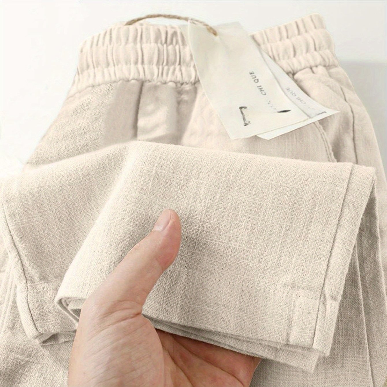 TEMU Pure Linen Wide-leg Pants For Women In Summer 2025, Straight Casual Long Pants, Fashionable And Versatile, Loose And Thin Style