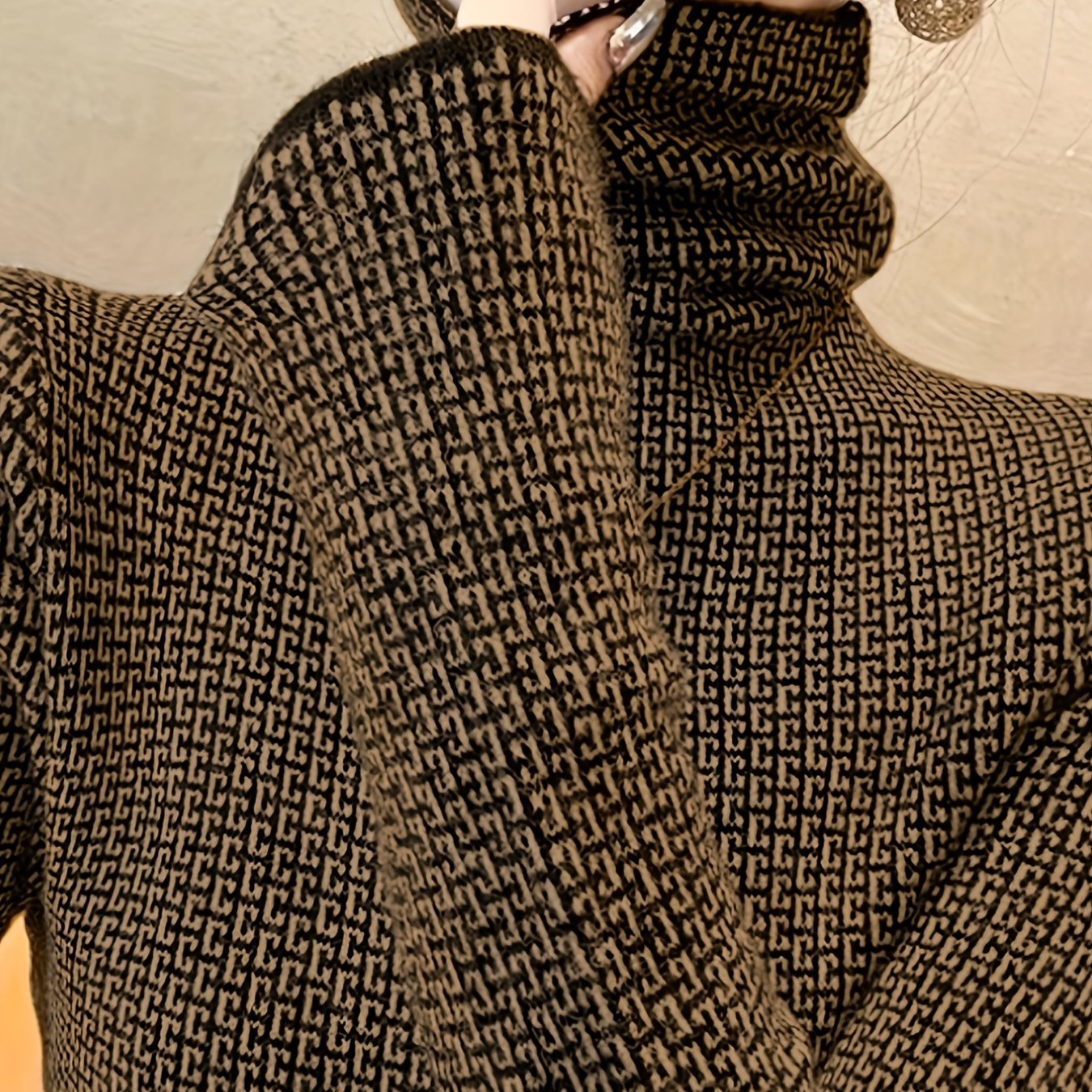 TEMU Pull à col roulé bas de doublure pour femmes