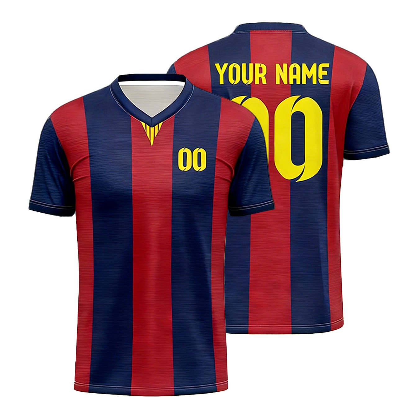 TEMU T-shirt maillot de football personnalisé à col en V pour homme, personnalisé avec nom et numéro, vêtement de sport confortable et respirant,