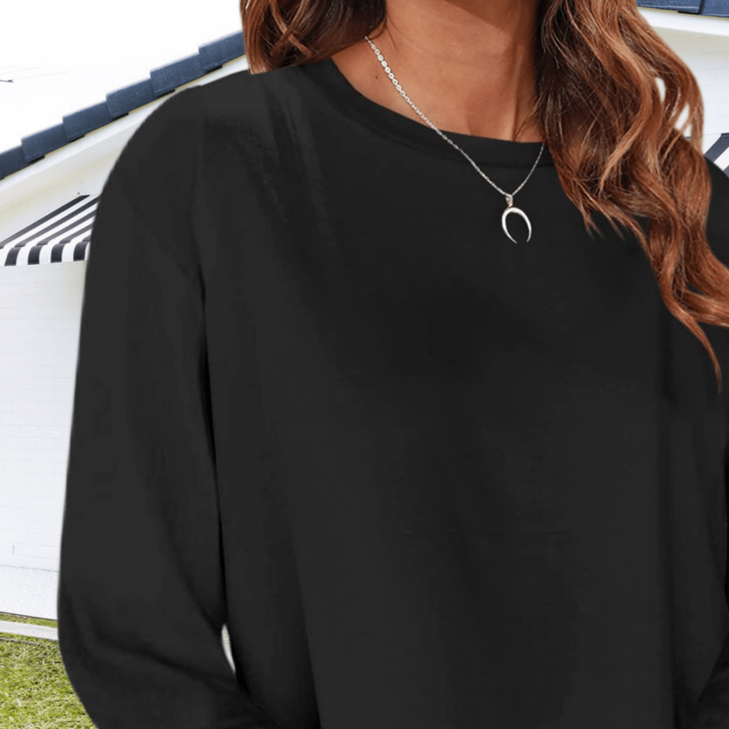 Image of Women's Lightweight Breathable Long Sleeve Crop Tee Crewneck | Summer Casual Top, Solid Color, Ideal For Spring/summer