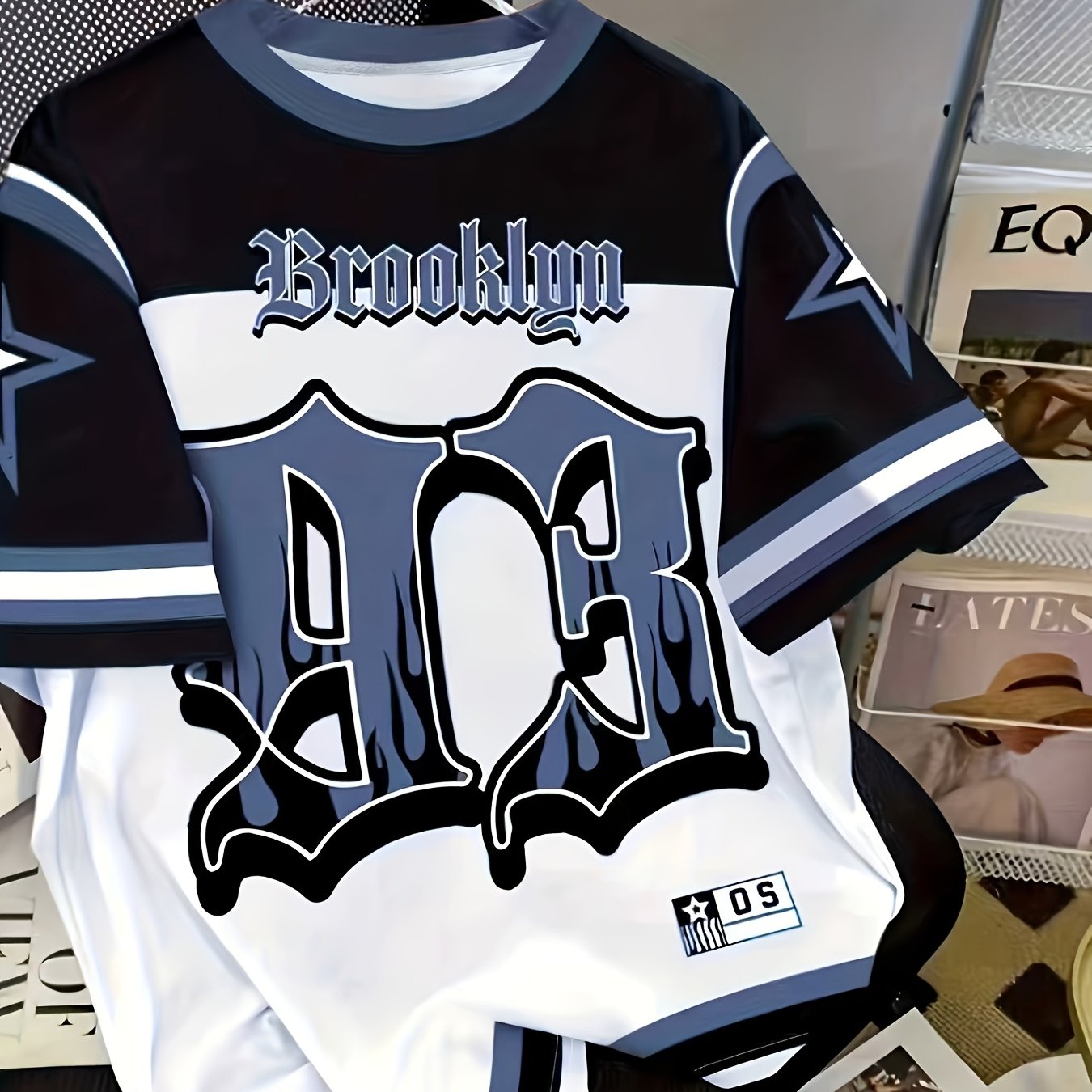 TEMU Men's Brooklyn Graphic T-shirt - & 3d Print Tee, Regular Neck Shirt For Everyday & Formal Outfits - Urban Streetwear Apparel For Basketball,