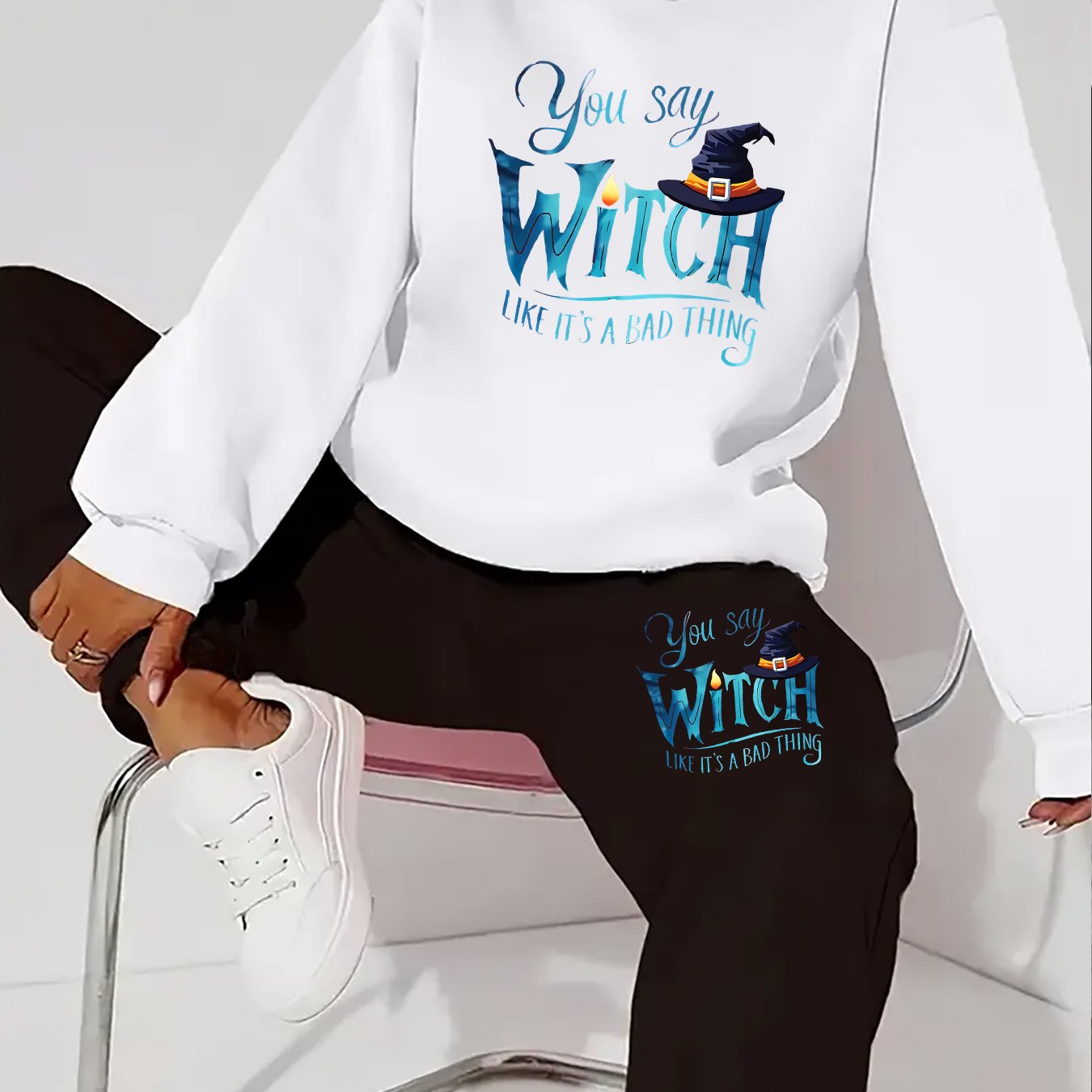 TEMU 2pcs Stylish Women's Hooded Fleece Sweatshirt With Drawstring Pants, A Two-piece Casual Set Suitable For , Featuring A Easy Yet Cool Design With