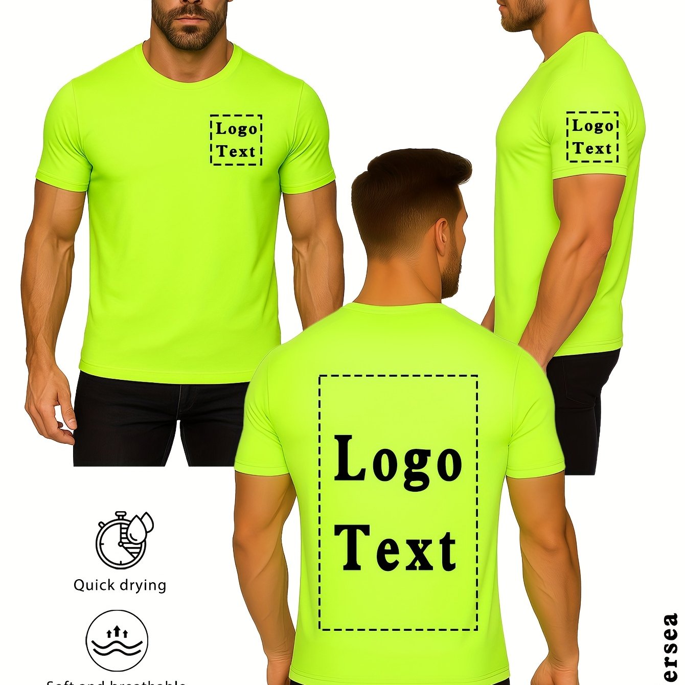 TEMU Custom Men's T-shirt, Halloween And Christmas Patterns/text, Team Building Apparel, Couple's Gift T-shirt, Comfortable Crew Neck Style,