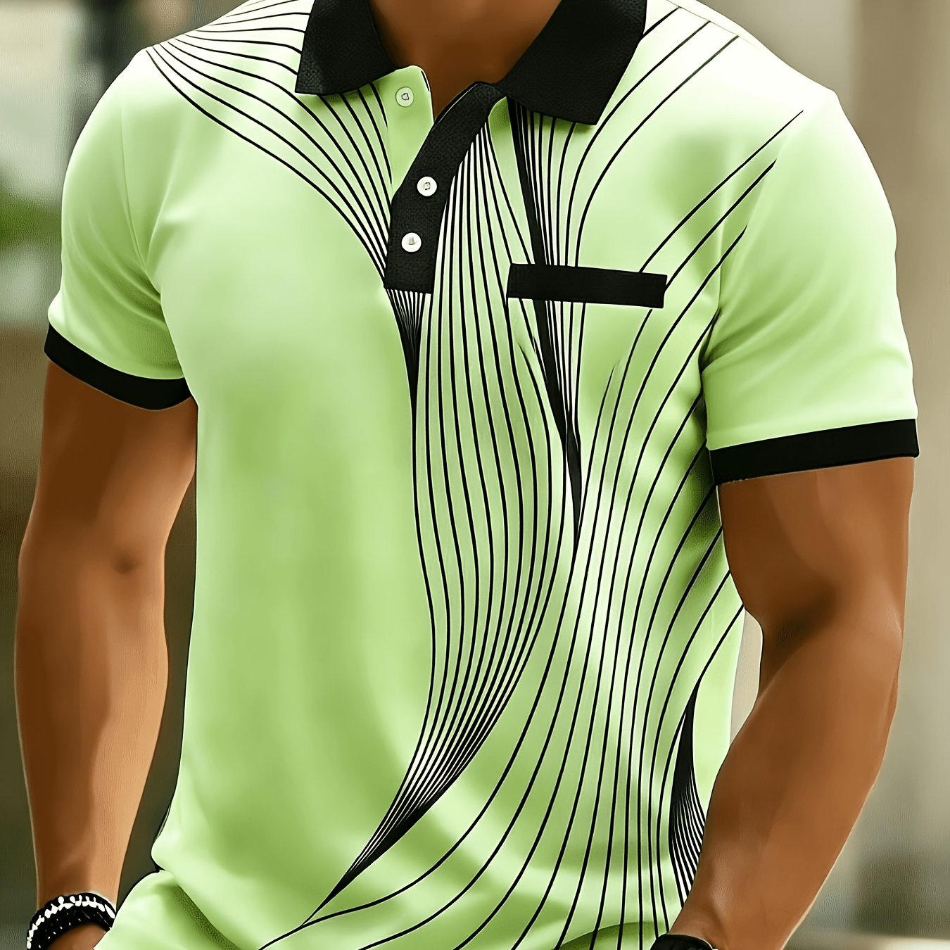 TEMU [print Design - Not Textured] Trendy Men's Summer Collared Button-up Short Sleeve Shirt, With Dynamic , Comfortable Fabric, , Multiple Colors ,