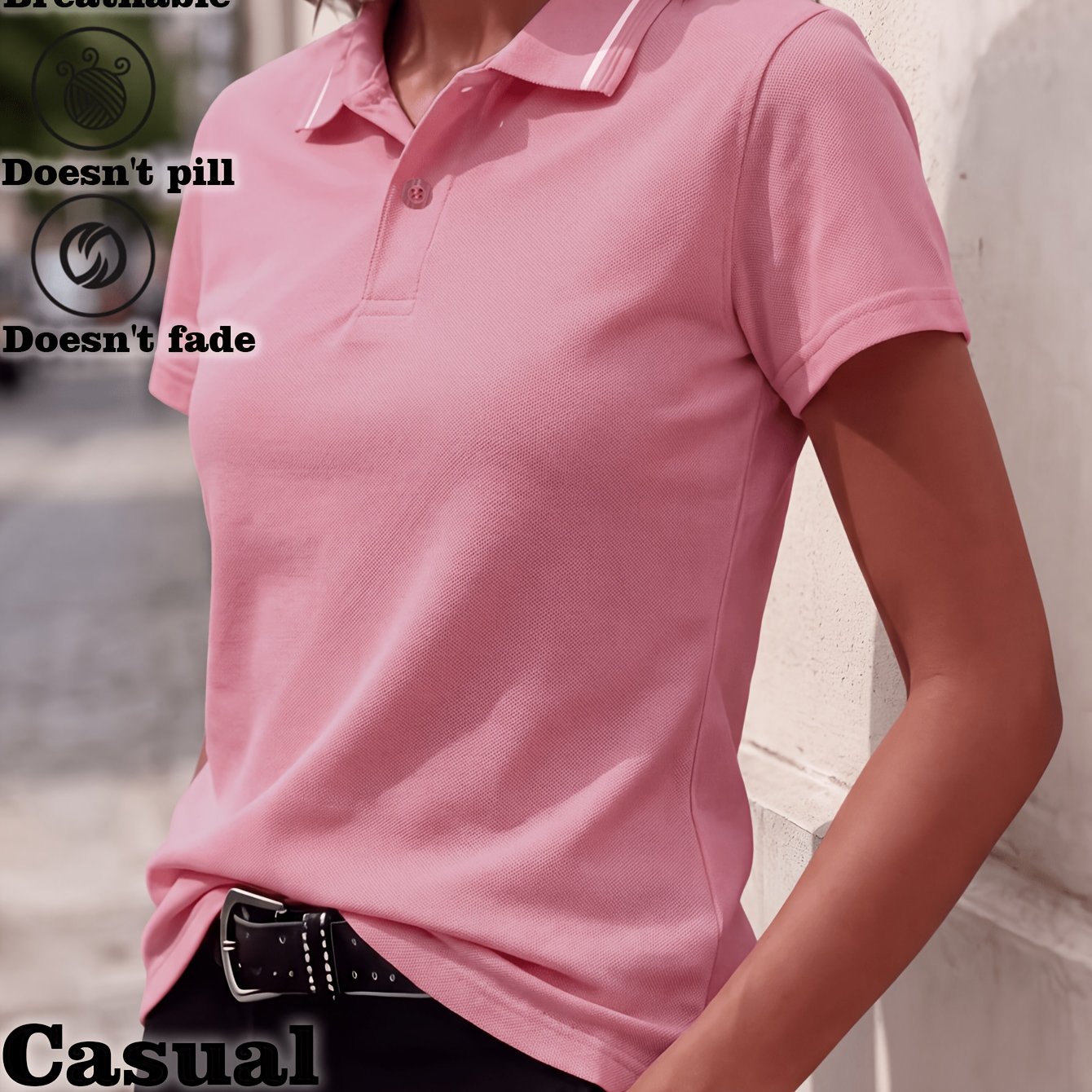 TEMU Women's Short Sleeve Breathable Mesh Casual Daily Shirt