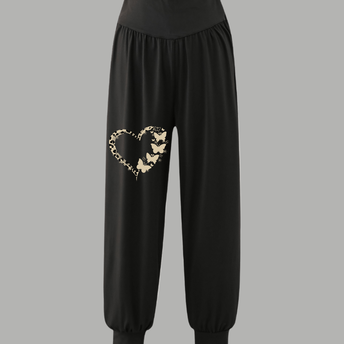 TEMU Women's Casual Sports With Retro Pattern Elements, Comfortable Jogging Pants For Summer Leisure Activities
