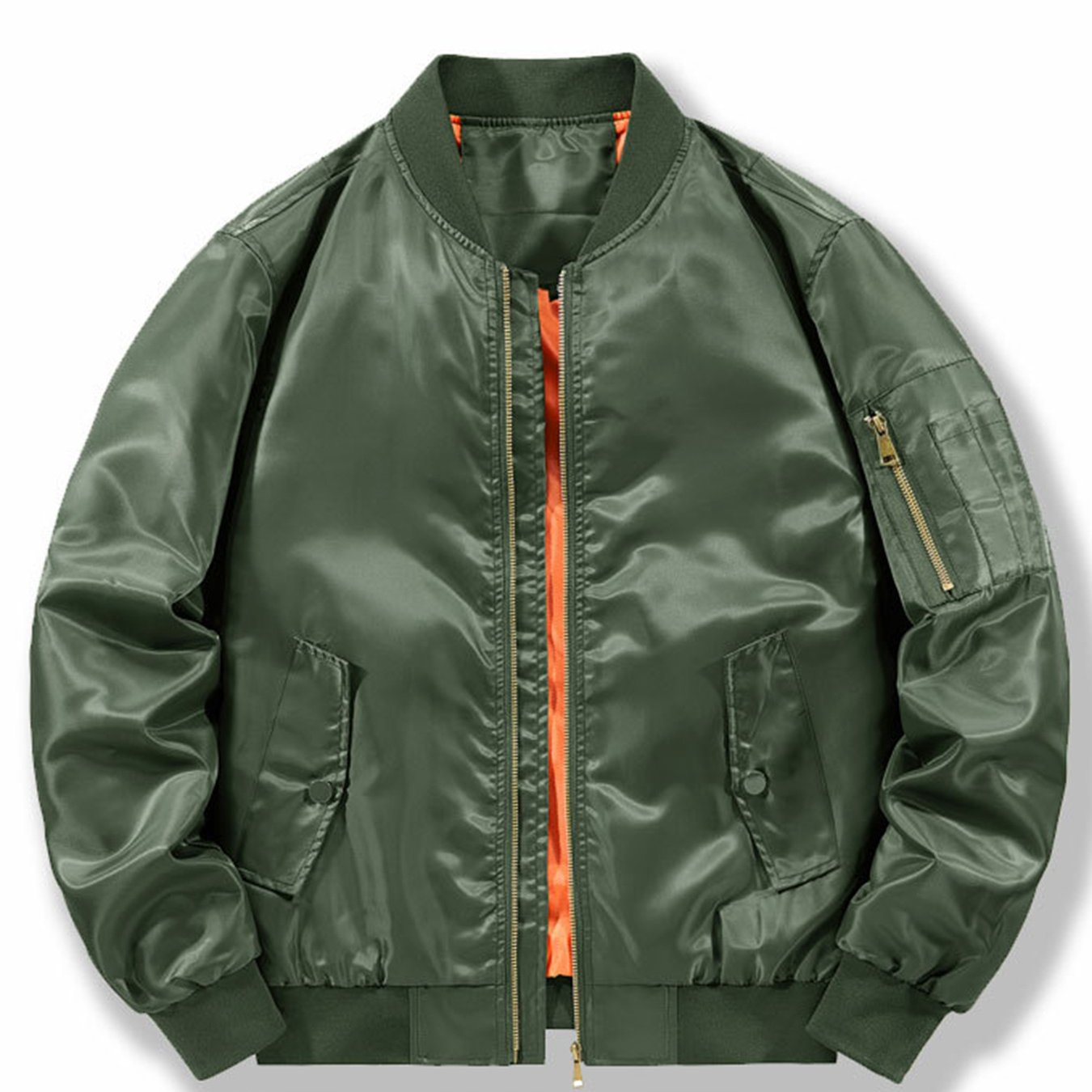 TEMU European And American Men's Spring/autumn Casual Stand Collar Zipper Baseball Jacket Outerwear, Men's Outdoor Pilot Jacket Windbreaker Jl(nl