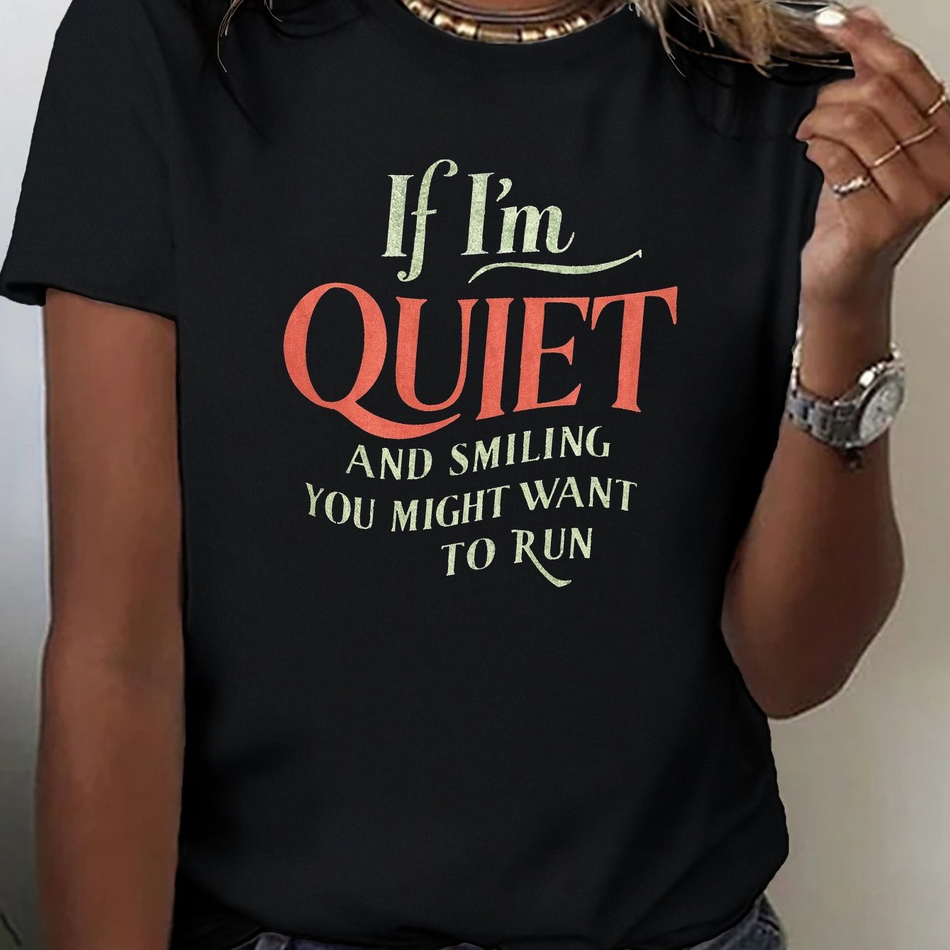 if i m quiet design pure womens tshirt   fit