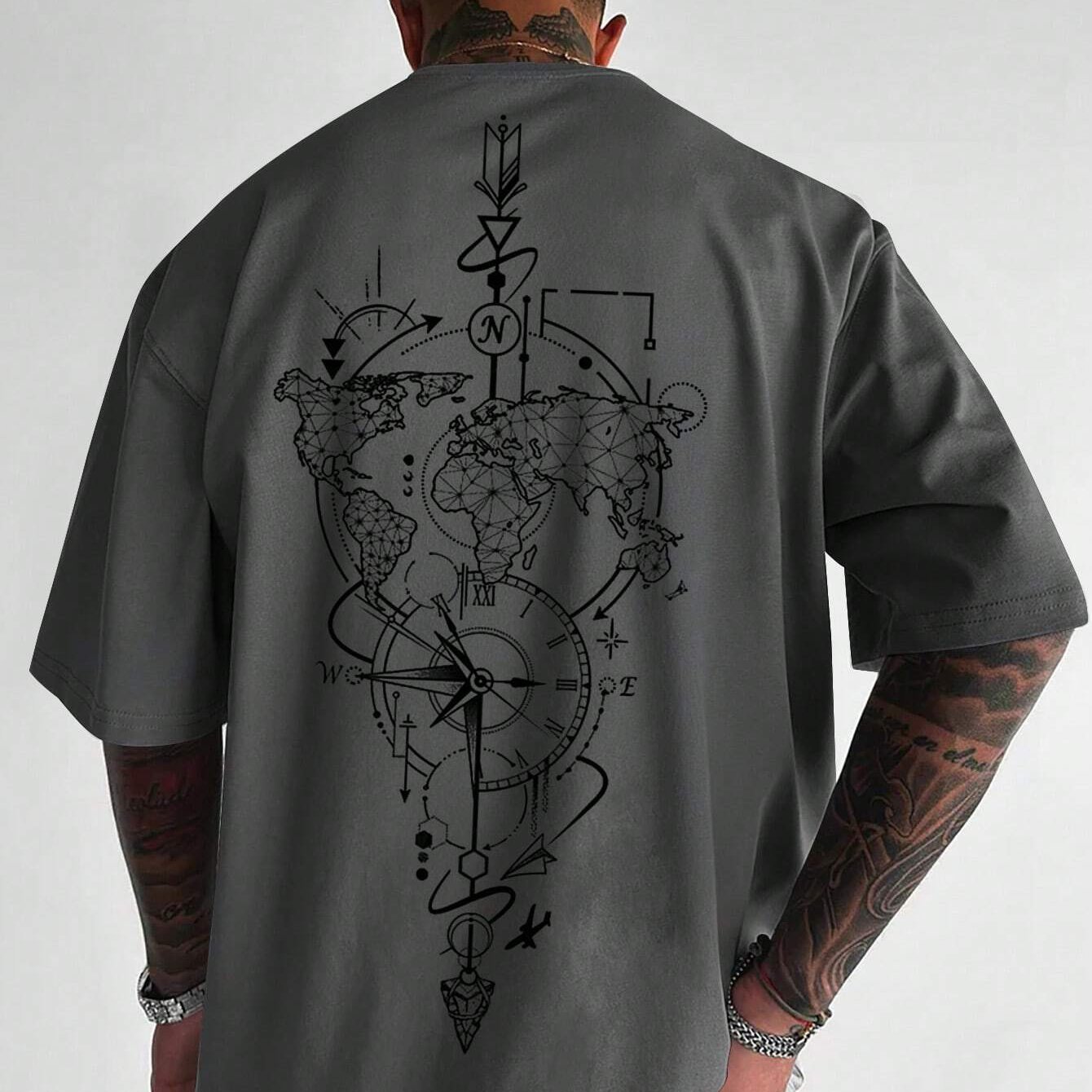 Image of 1pc Men's Short Sleeve T-shirt - Sweat-absorbing Breathable Fashion Versatile Round Neck Short Sleeve Top, Sweat-resistant