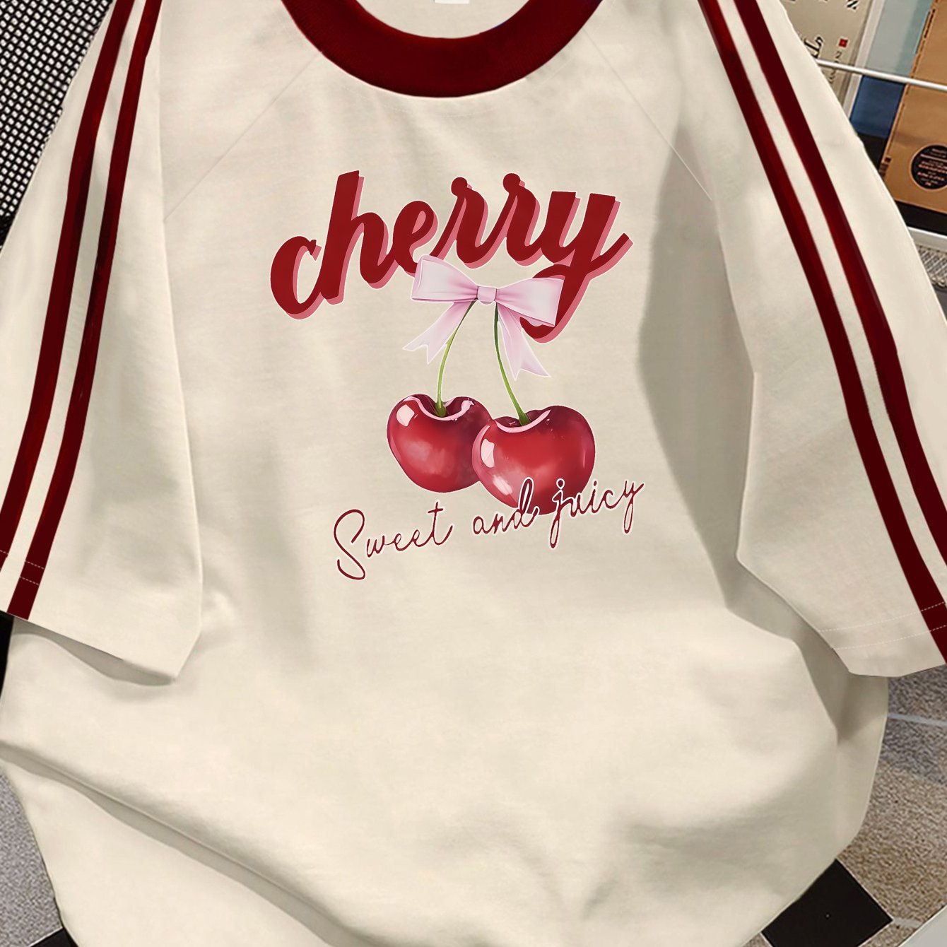 TEMU Camiseta Y2K con estampado de - Blusa de manga corta y cuello adecuada para salir, casual de verano con , de armario lavable a máquina (sin