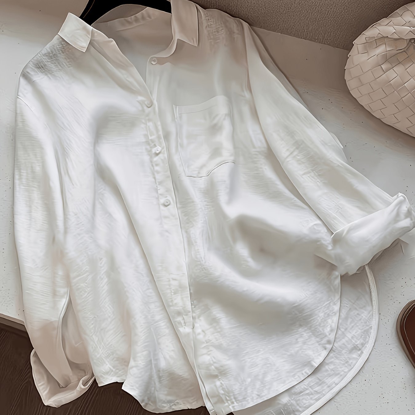 TEMU Bk260304001 Women's Fashionable Daily Elegant Comfortable Casual Loose Versatile Long-sleeved Shirt