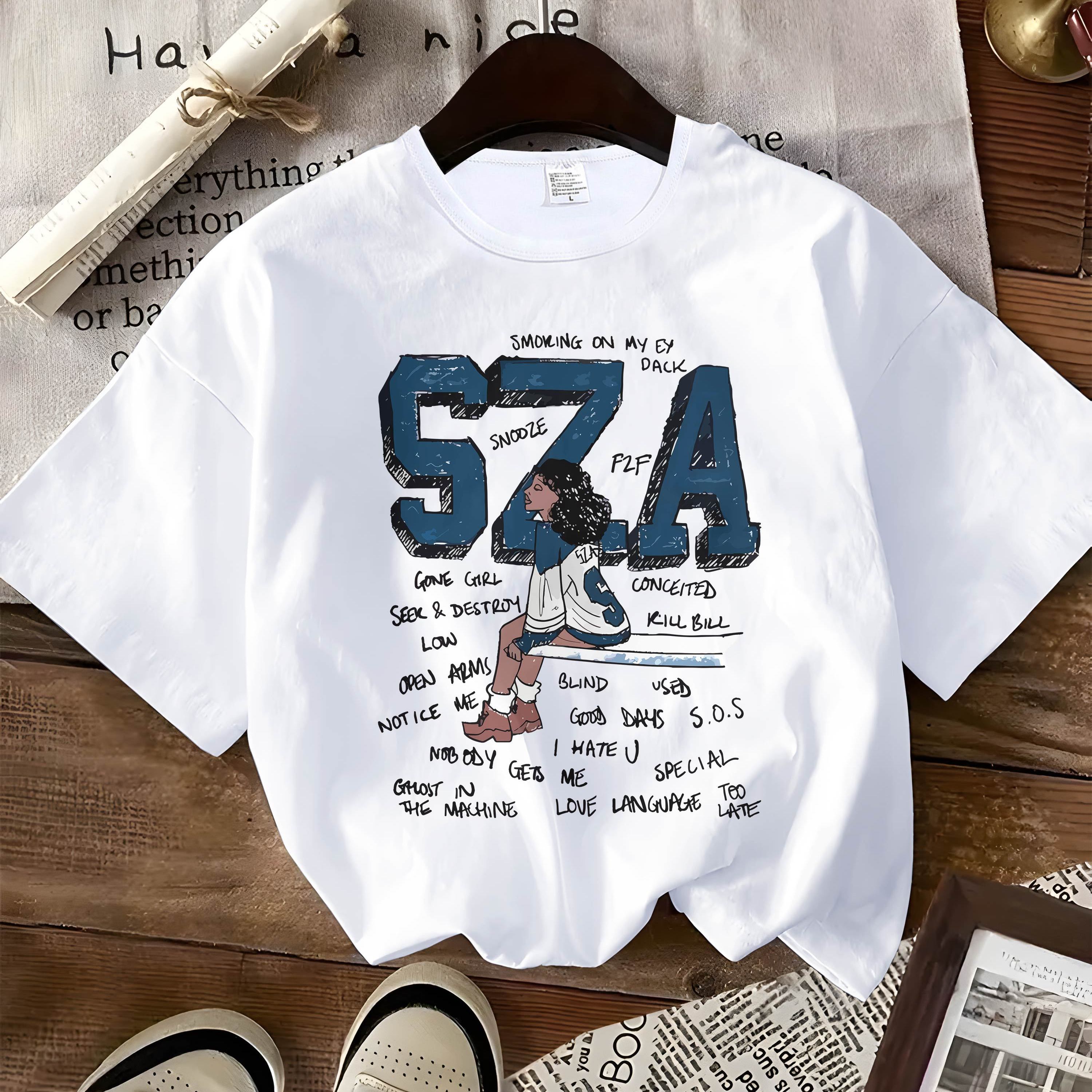 TEMU One-piece Women' - Themed Trendy Printed T-shirt - Casual Sports Shirt Crew Neck Short Sleeve Top, Spring/summer Day Gift Cute Outfit, Made Of Soft Polyester Knit Fabric, Machine Washable